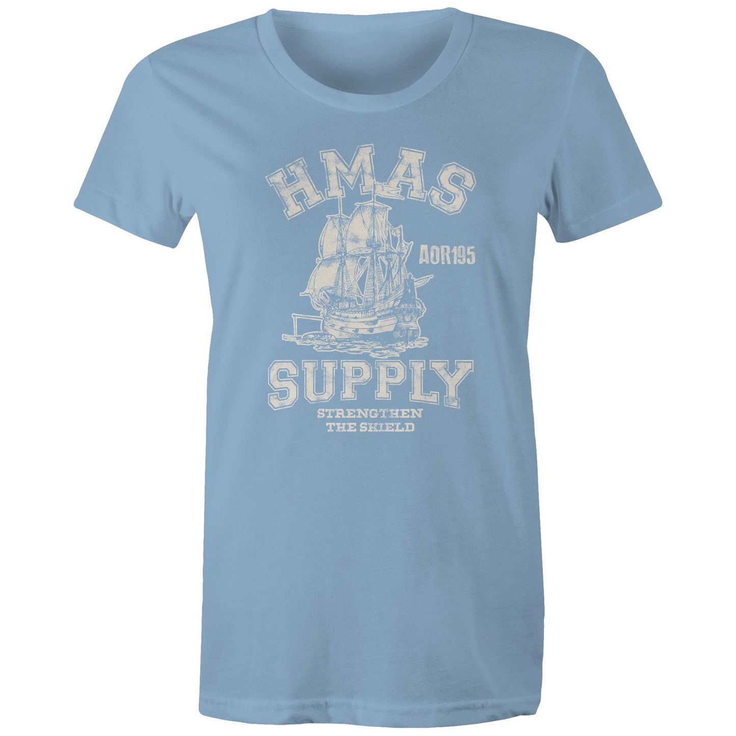 HMAS Supply AOR195 Women's T-shirt (style Alpha, white)