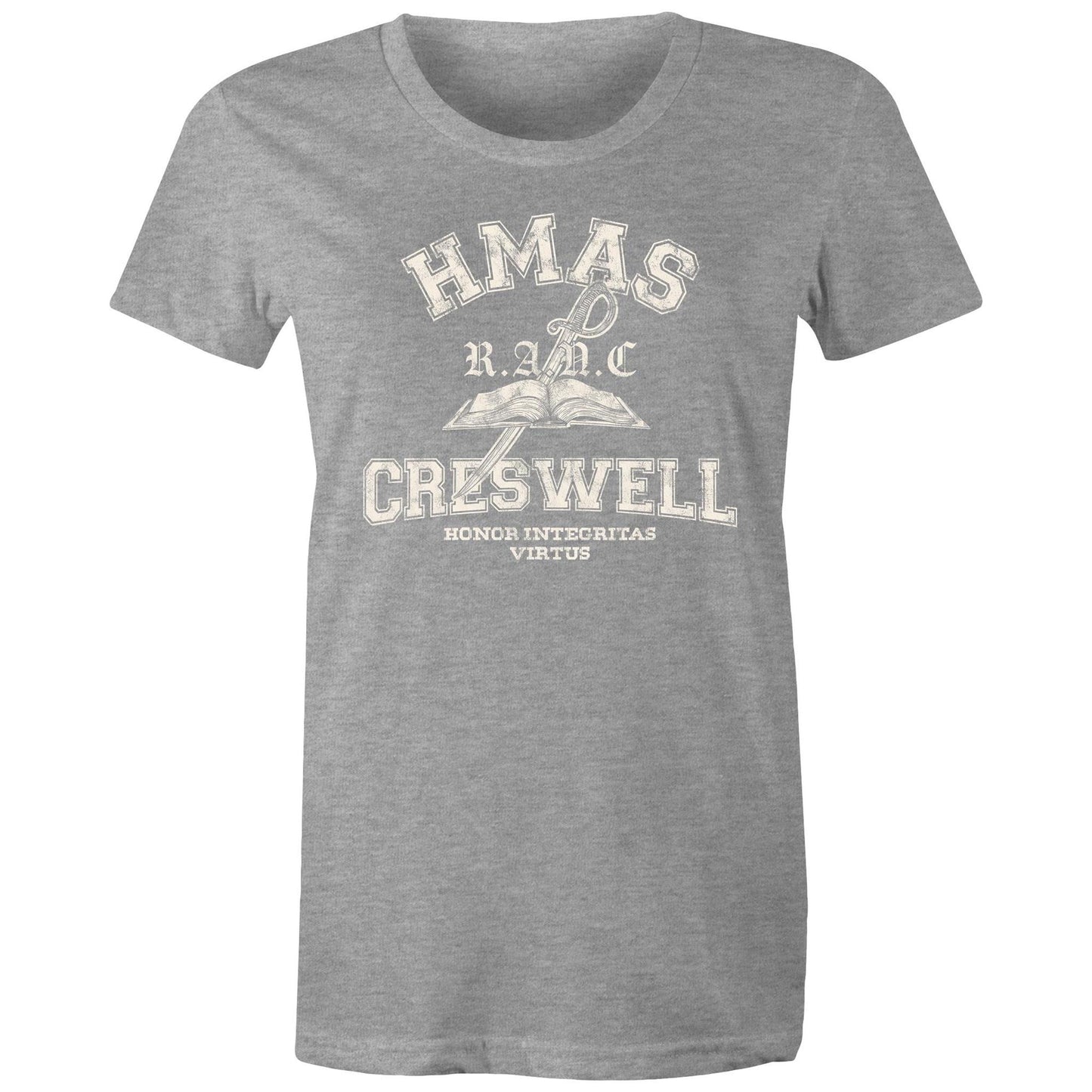 HMAS Creswell Women's T-shirt (style Alpha, white)