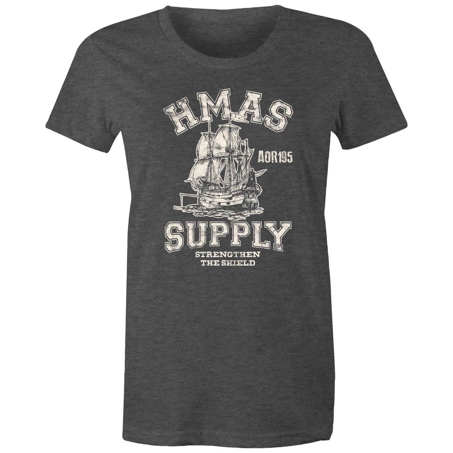 HMAS Supply AOR195 Women's T-shirt (style Alpha, white)