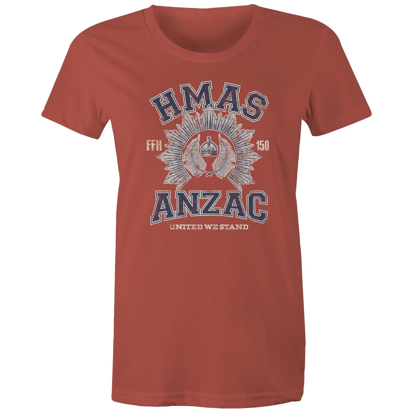 HMAS Anzac (III) FFH150 Women's T-shirt (style Alpha, blue)