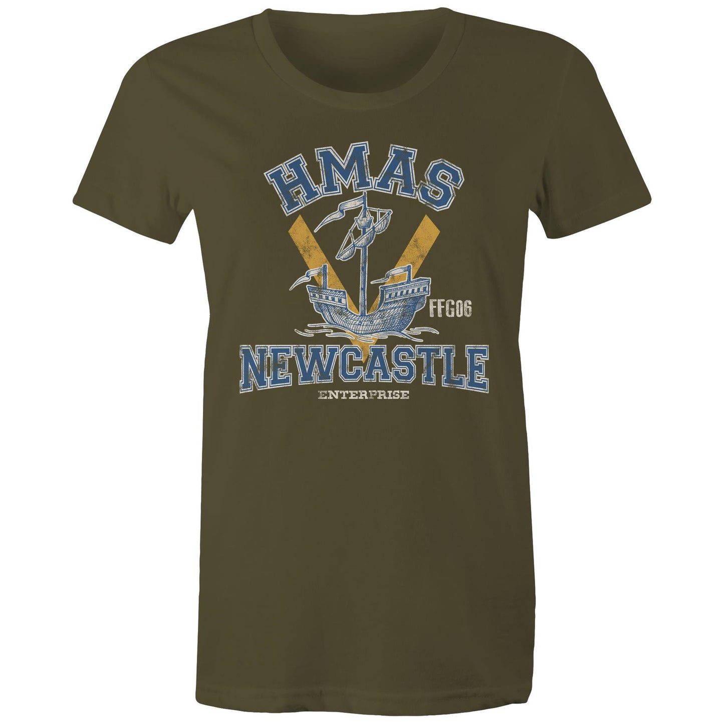 HMAS Newcastle FFG06 Women's T-shirt (style Alpha, colour)