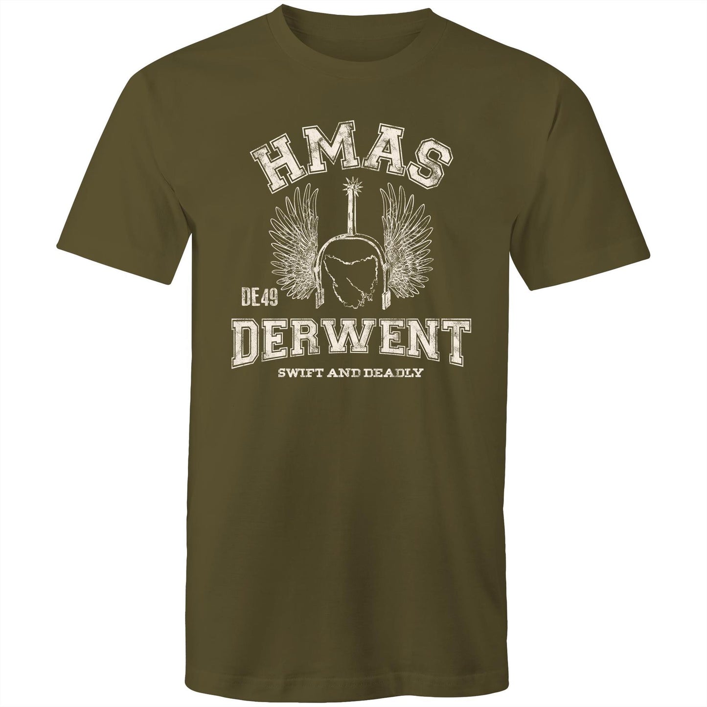 HMAS Derwent DE49 Men's T-shirt (style Alpha, white)