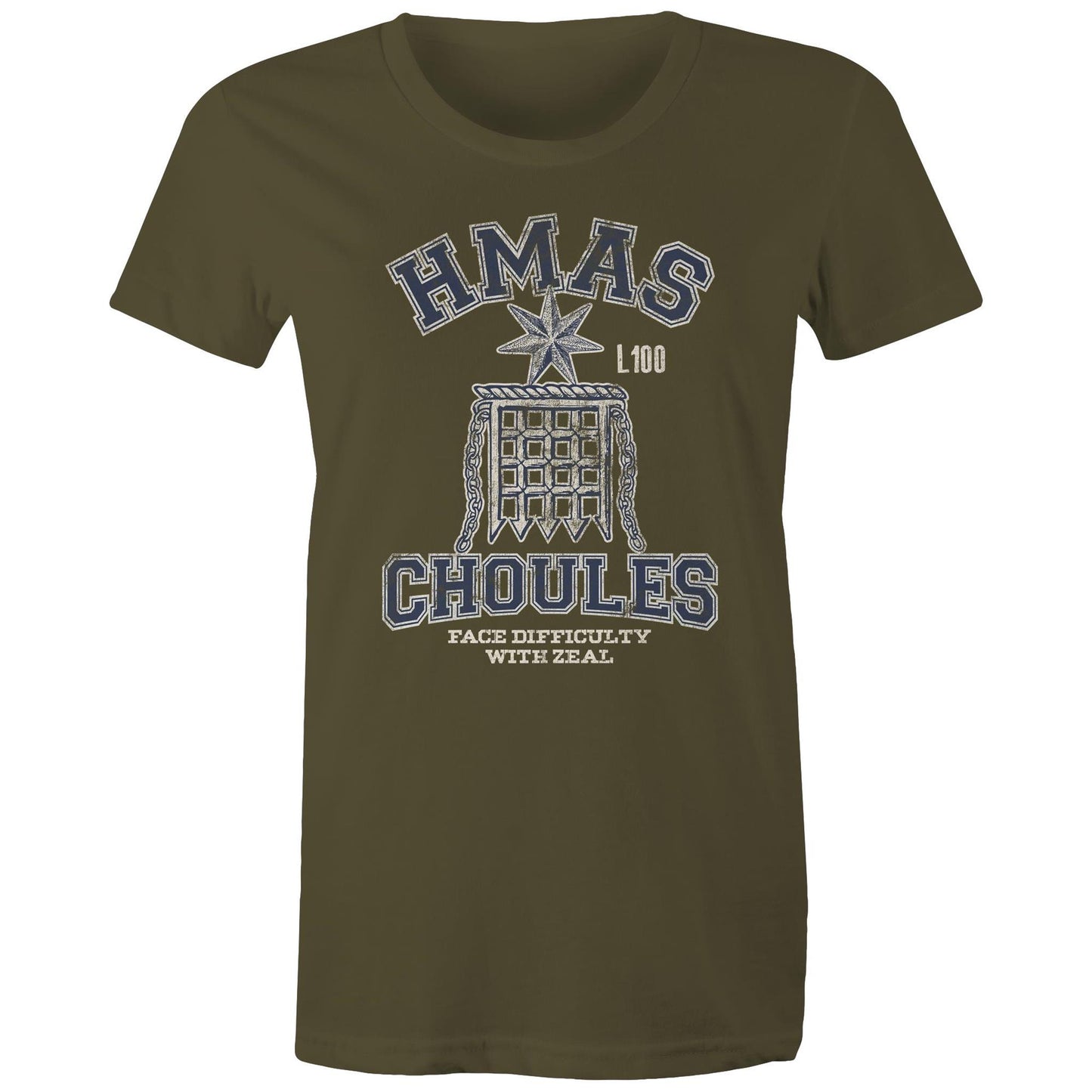 HMAS Choules L100 Women's T-shirt (style Alpha, blue)