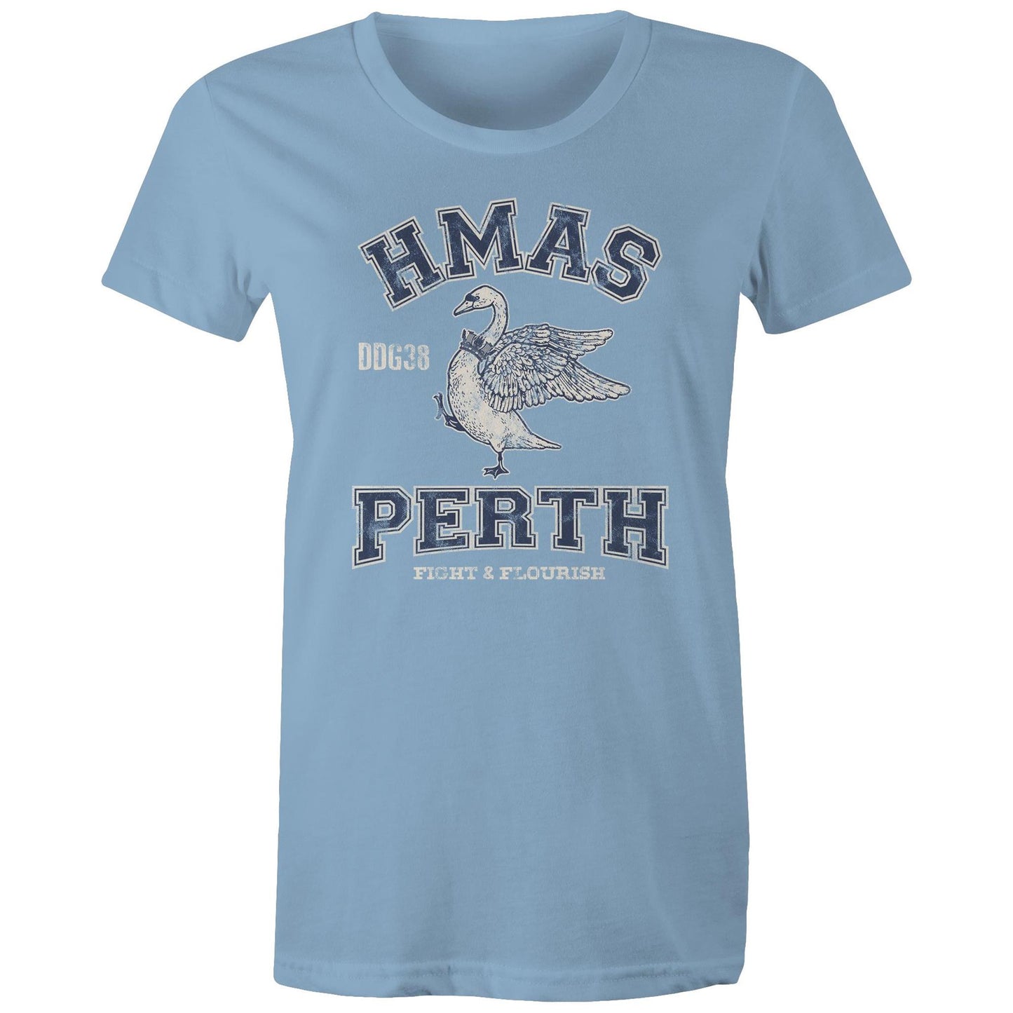 HMAS Perth (II) DDG38 Women's T-shirt (style Alpha, blue)