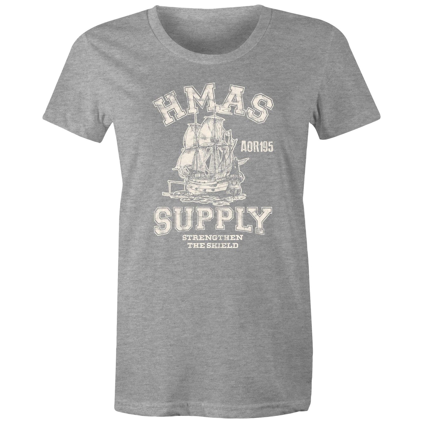 HMAS Supply AOR195 Women's T-shirt (style Alpha, white)