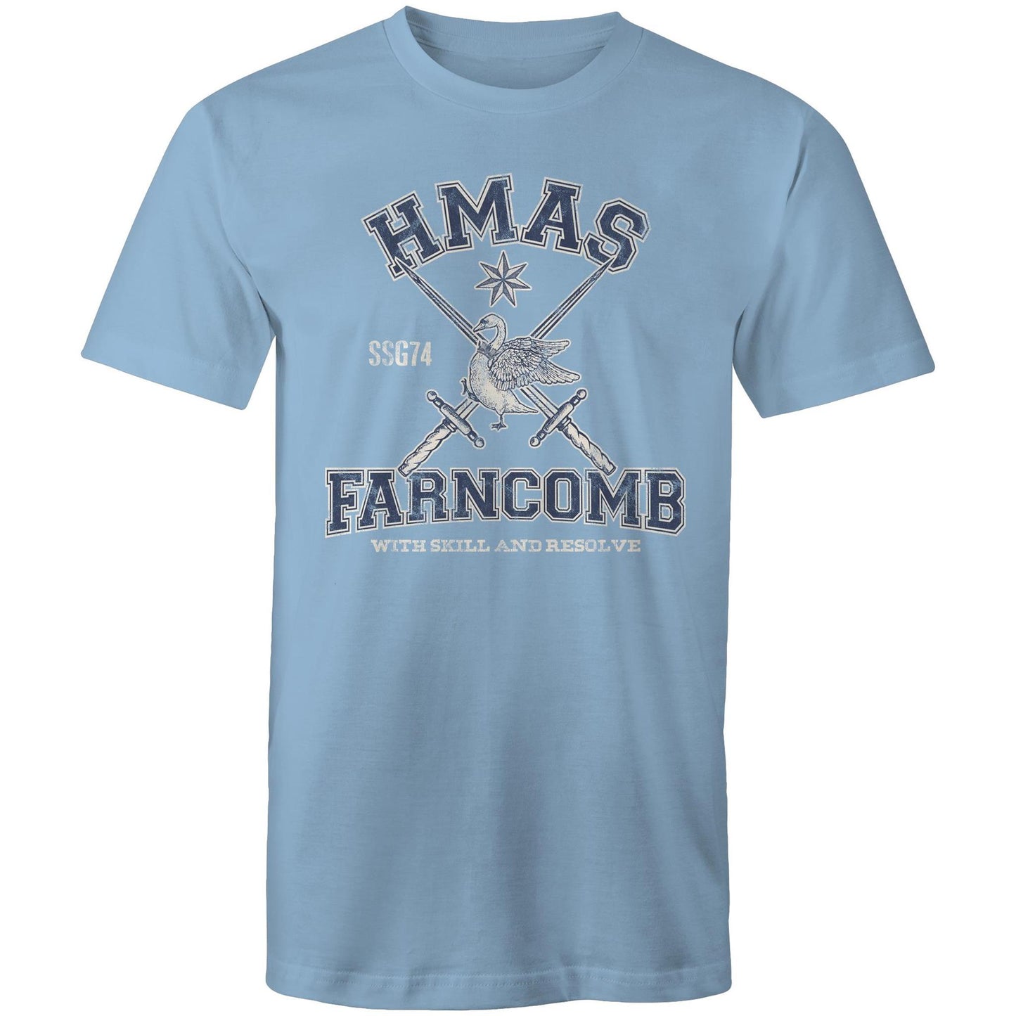 HMAS Farncomb SSG74 Men's T-shirt (style Alpha, blue)