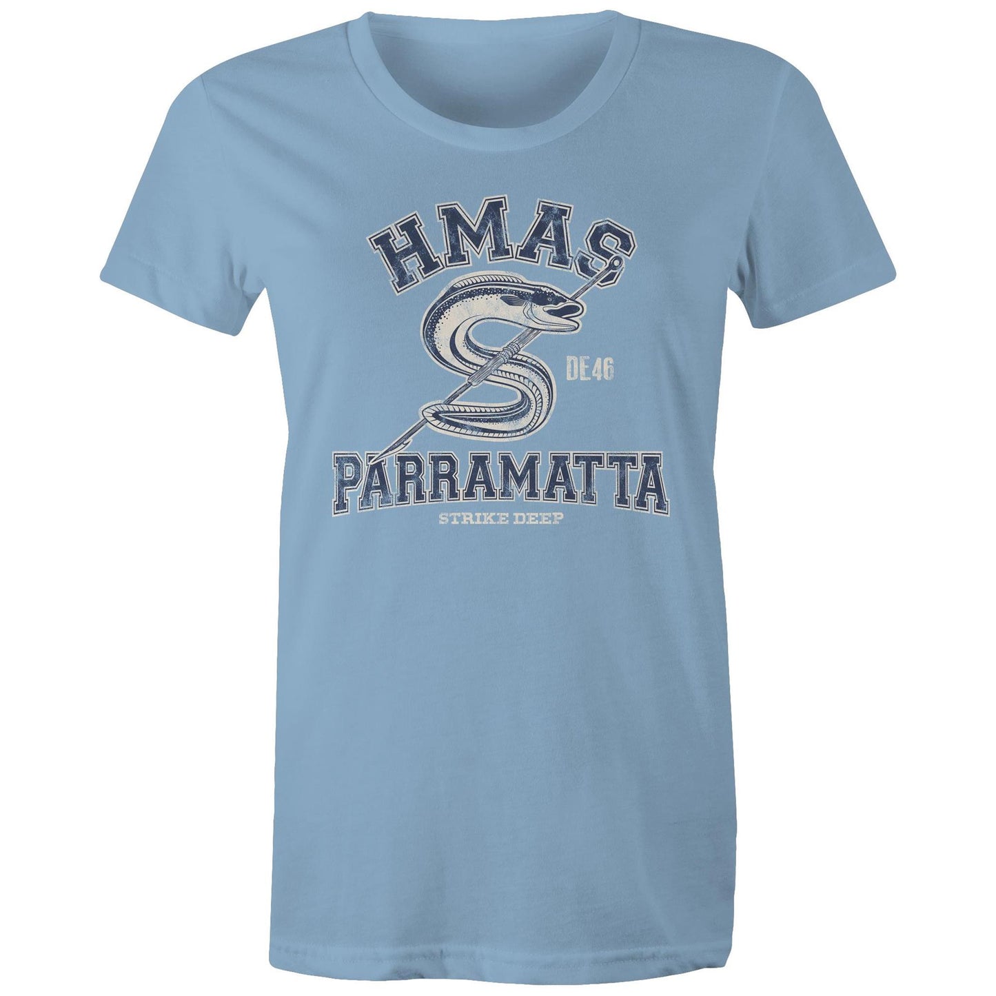 HMAS Parramatta (III) DE46 Women's T-shirt (style Alpha, blue)