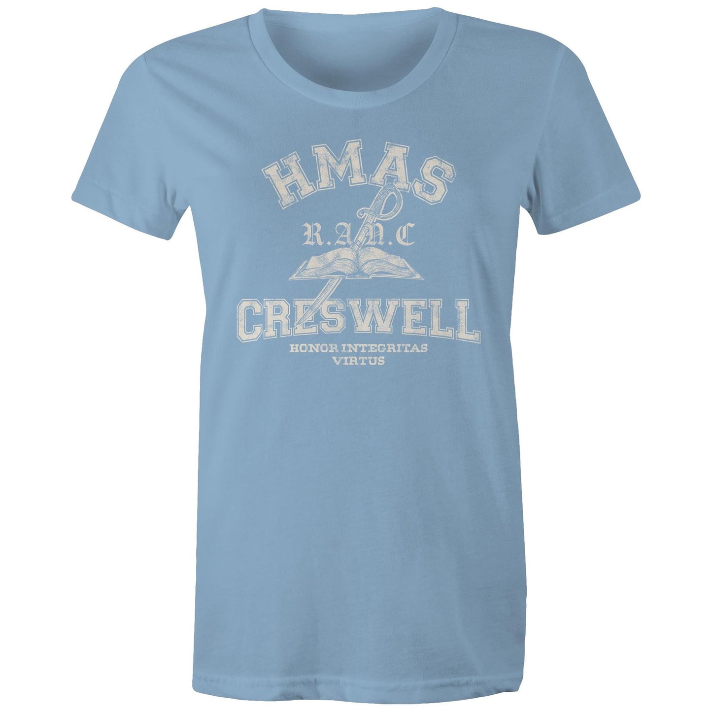 HMAS Creswell Women's T-shirt (style Alpha, white)