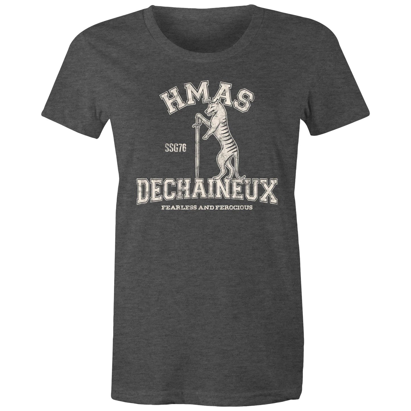 HMAS Dechaineux SSG76 Women's T-shirt (style Alpha, white)