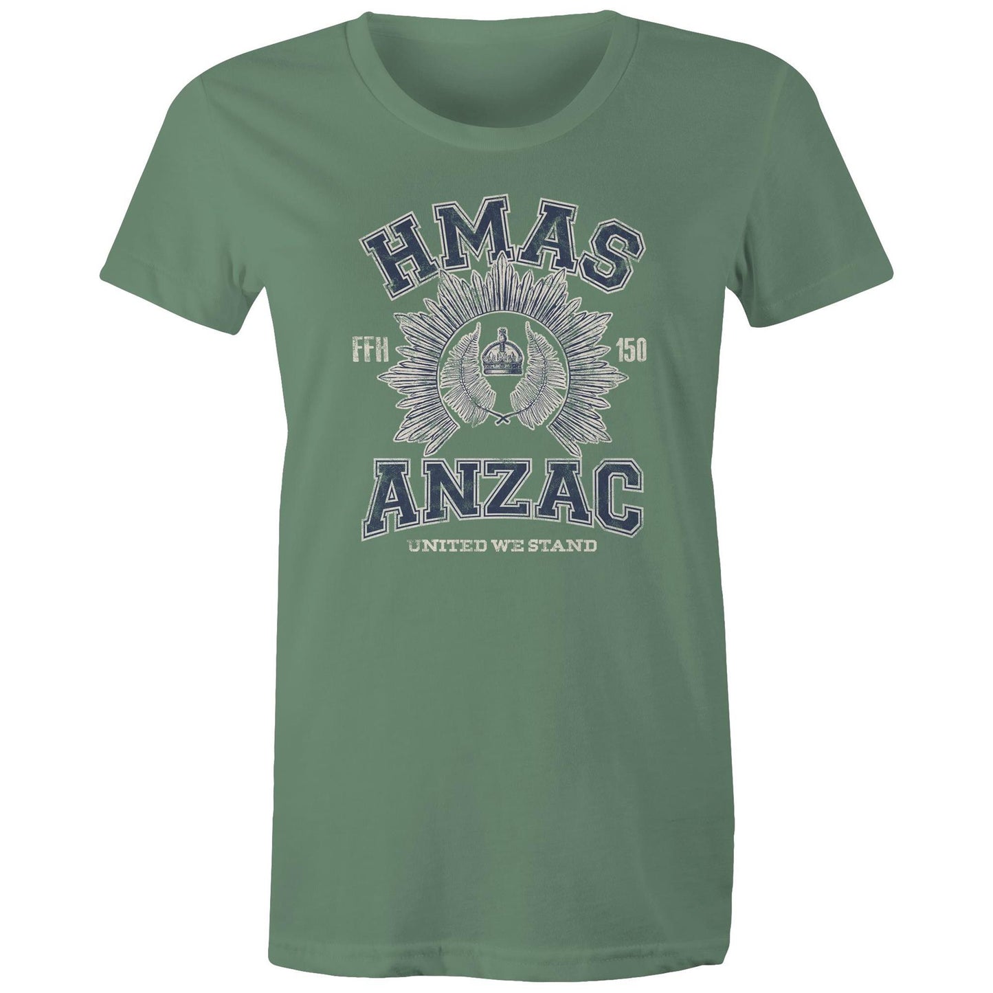 HMAS Anzac (III) FFH150 Women's T-shirt (style Alpha, blue)