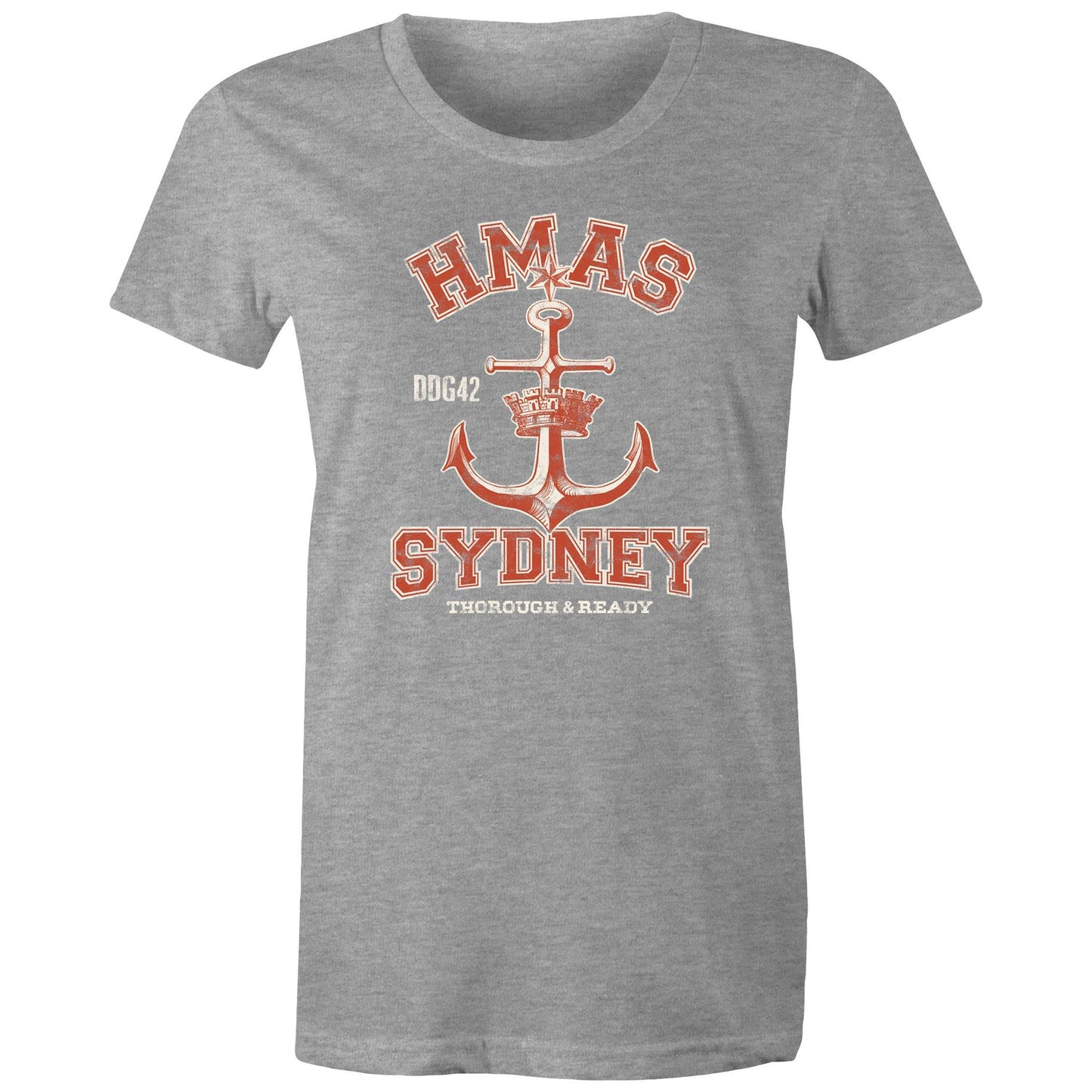 HMAS Sydney (V) DDG42 Women's T-shirt (style Alpha, colour)