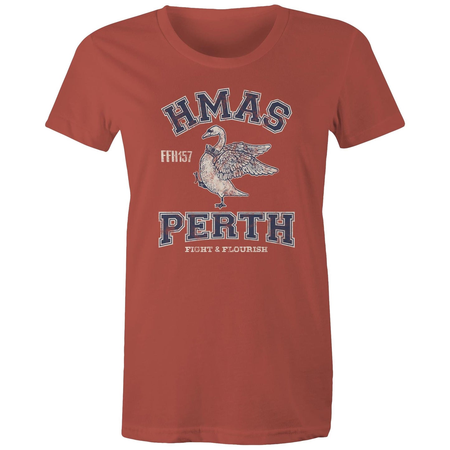 HMAS Perth (III) FFH157 Women's T-shirt (style Alpha, blue)