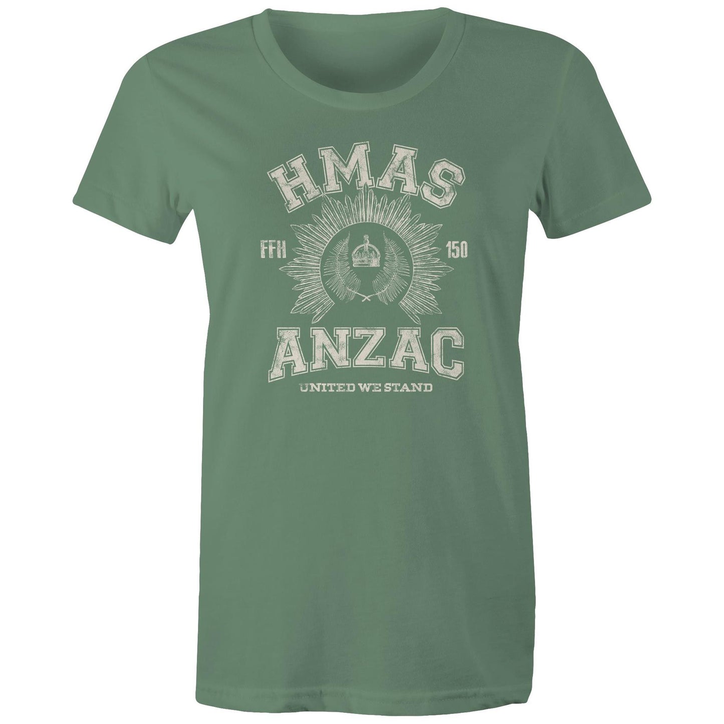 HMAS Anzac (III) FFH150 Women's T-shirt (style Alpha, white)
