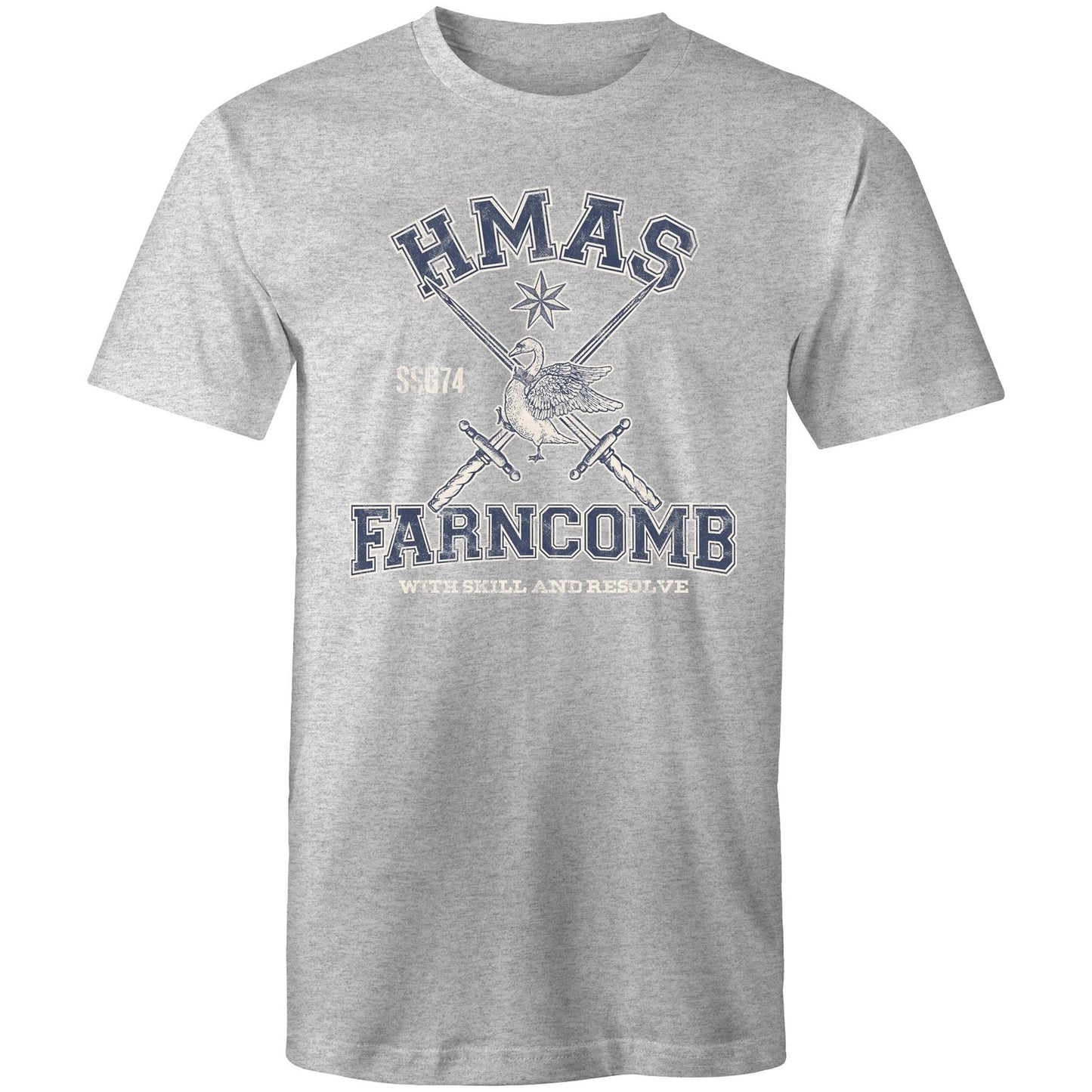 HMAS Farncomb SSG74 Men's T-shirt (style Alpha, blue)