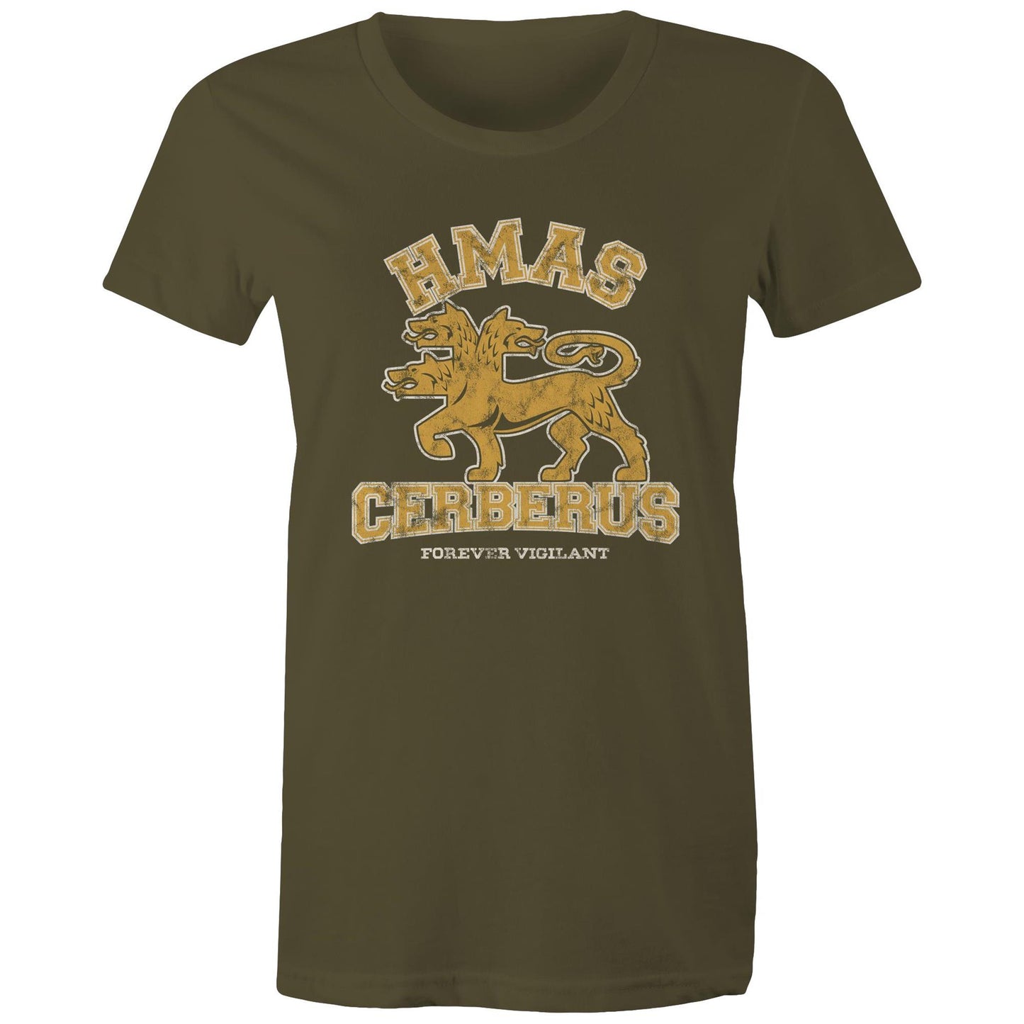 HMAS Cerberus Women's T-shirt (style Alpha, colour)
