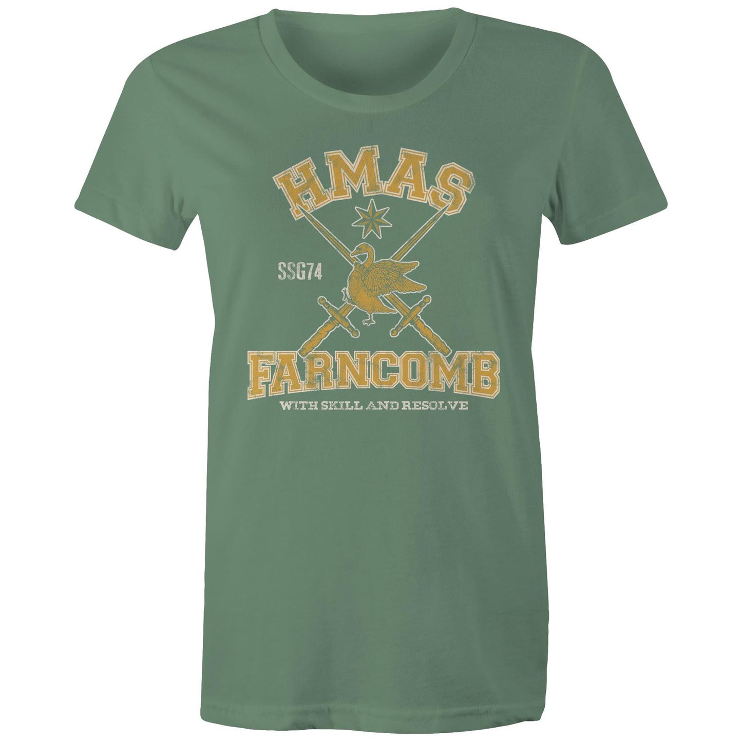 HMAS Farncomb SSG74 Women's T-shirt (style Alpha, colour)