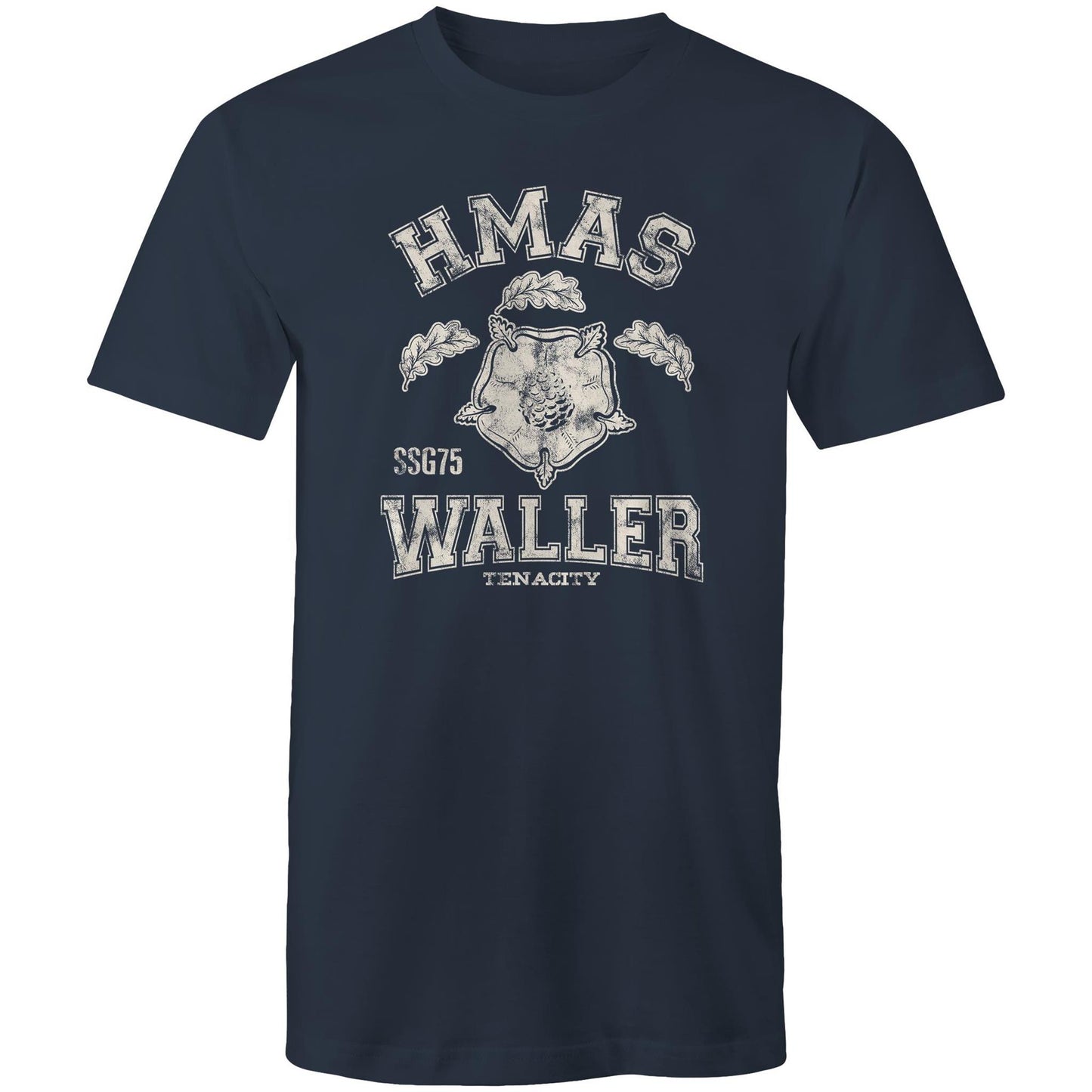 HMAS Waller SSG75 Men's T-shirt (style Alpha, white)
