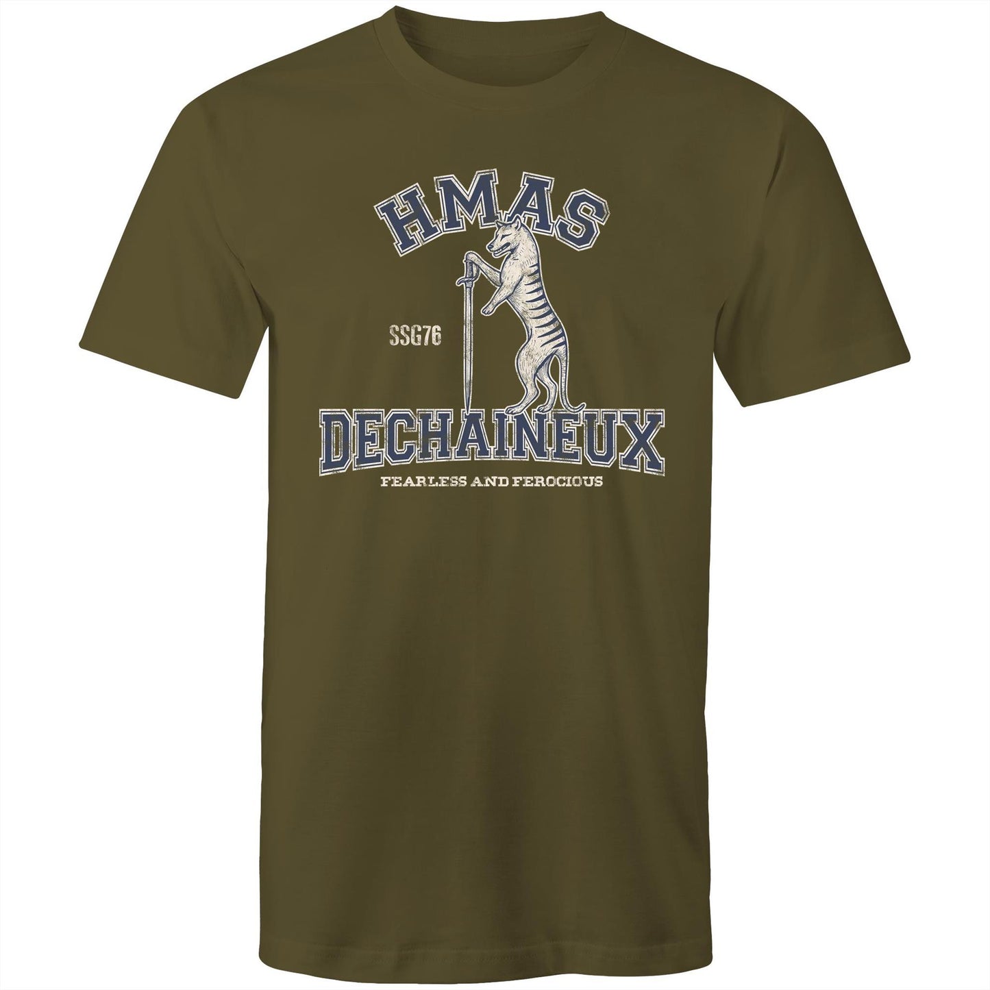 HMAS Dechaineux SSG76 Men's T-shirt (style Alpha, blue)