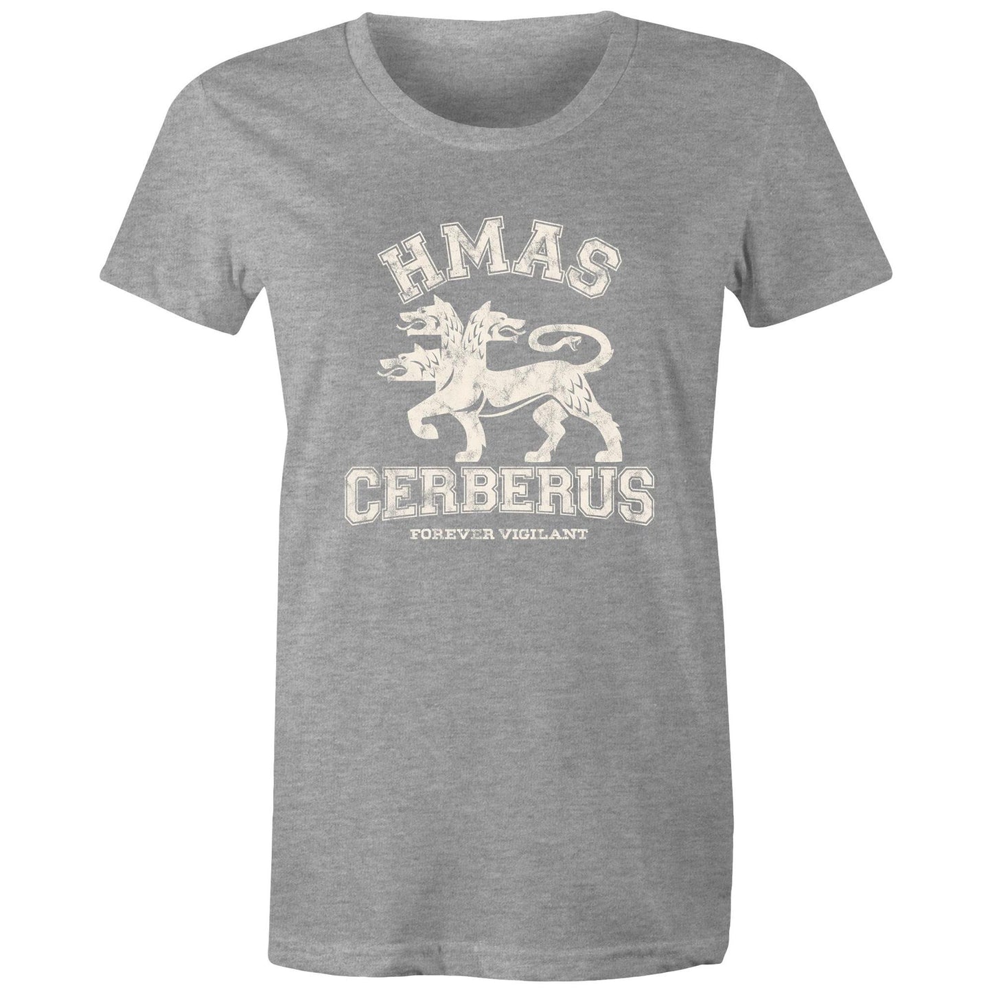 HMAS Cerberus Women's T-shirt (style Alpha, white)