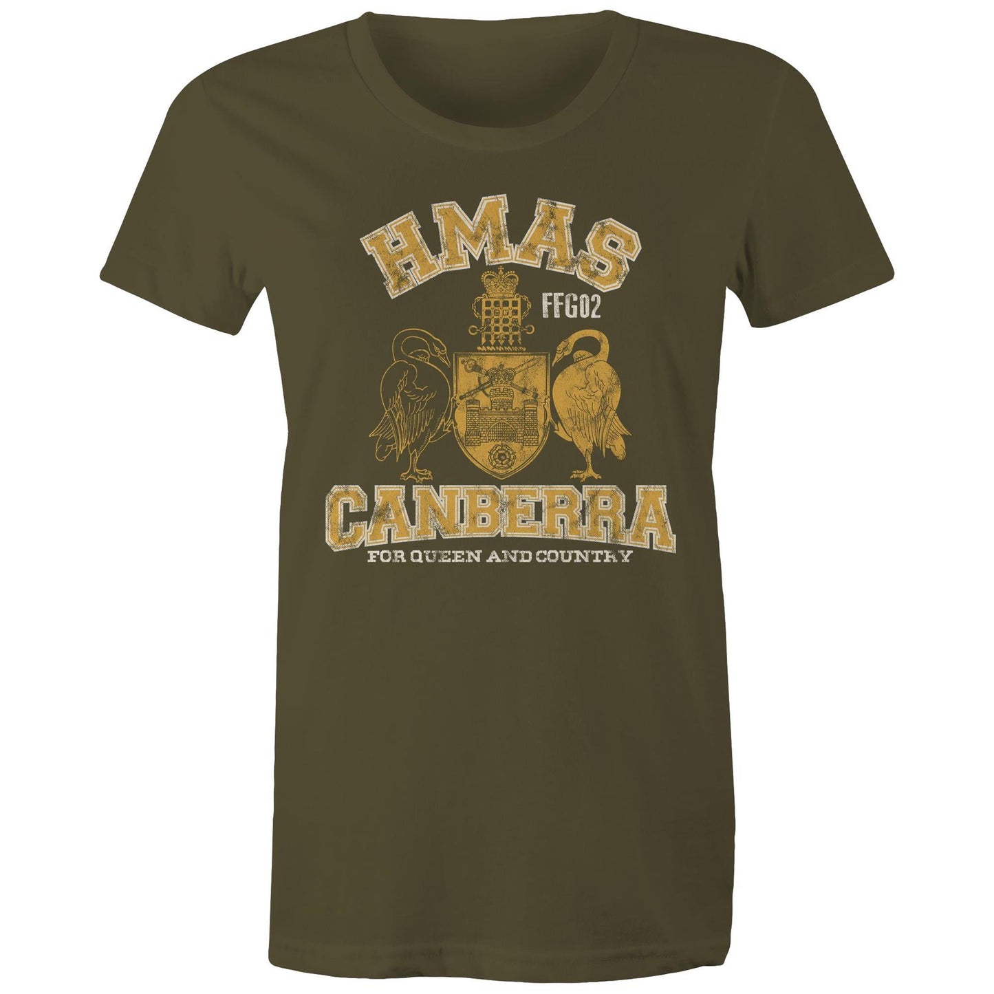 HMAS Canberra (II) FFG02 Women's T-shirt (style Alpha, colour)
