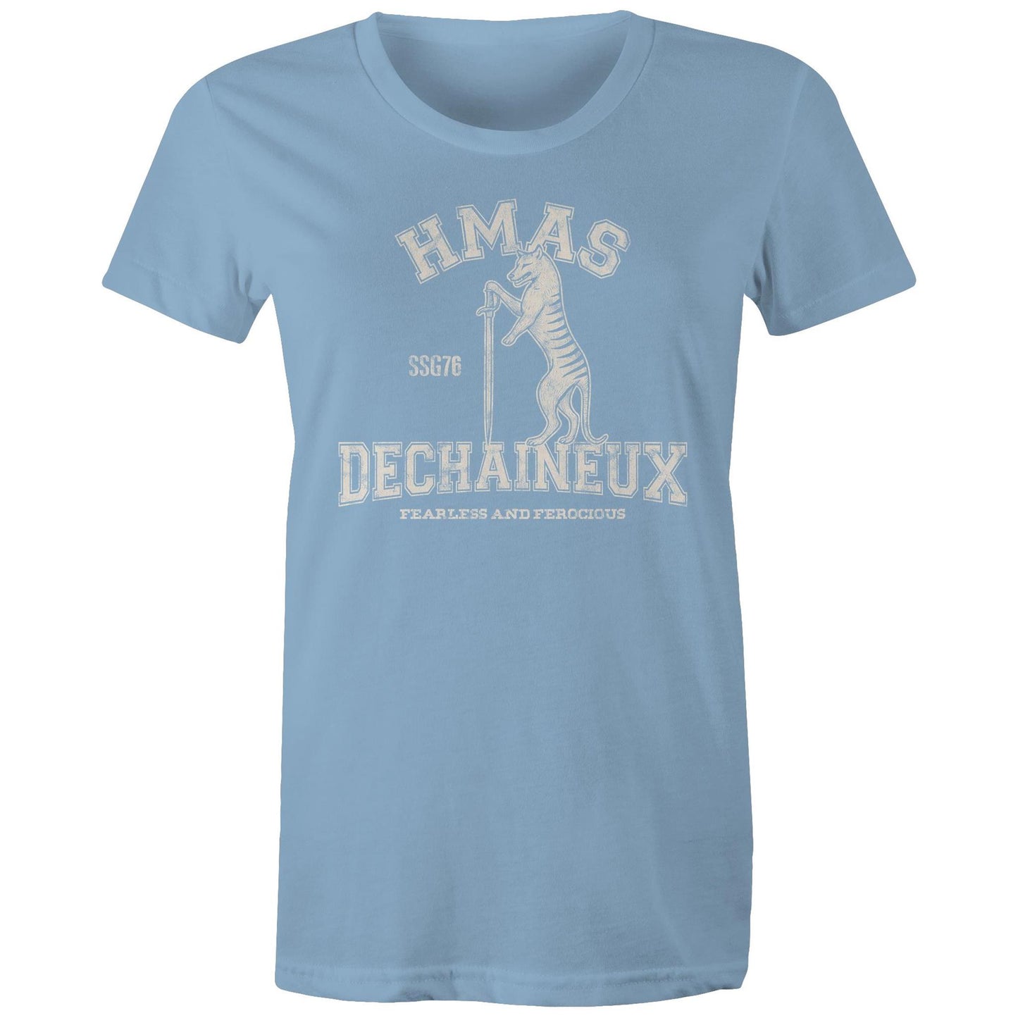 HMAS Dechaineux SSG76 Women's T-shirt (style Alpha, white)