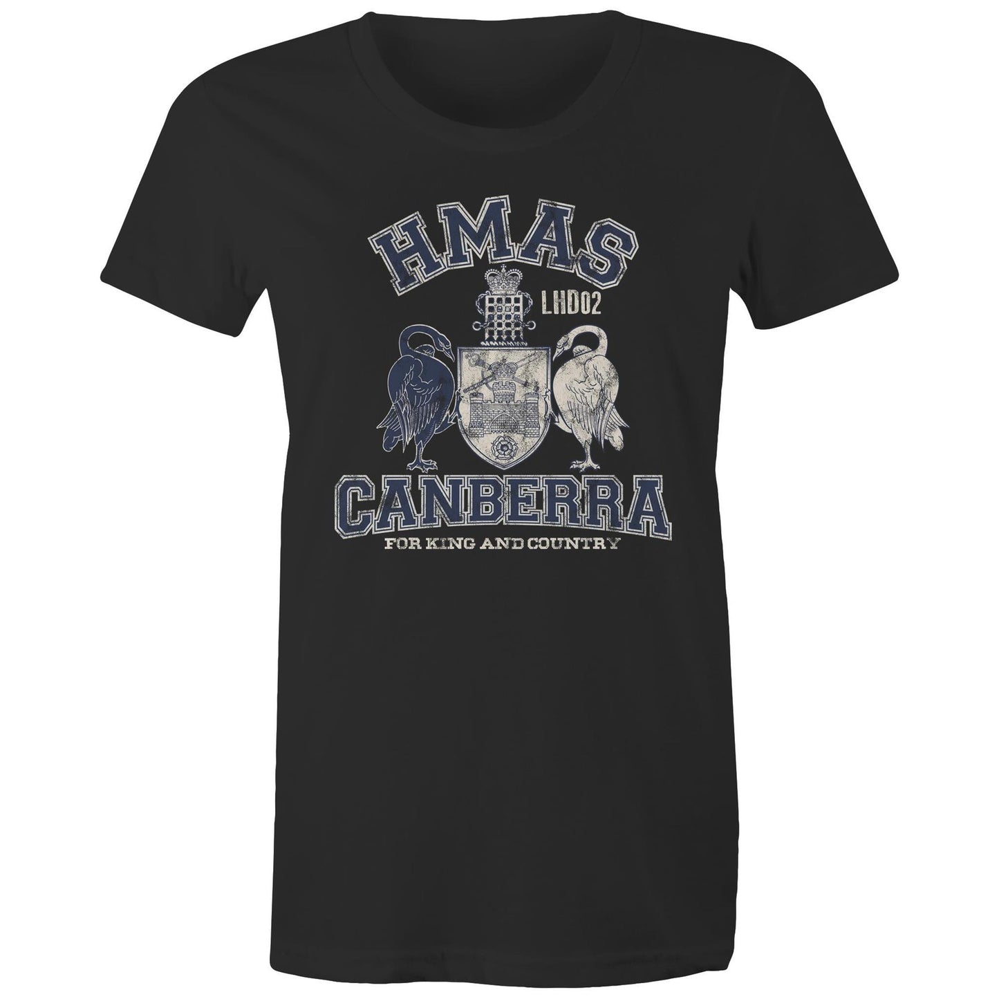 HMAS Canberra (III) L02 Women's T-shirt (style Alpha, blue)