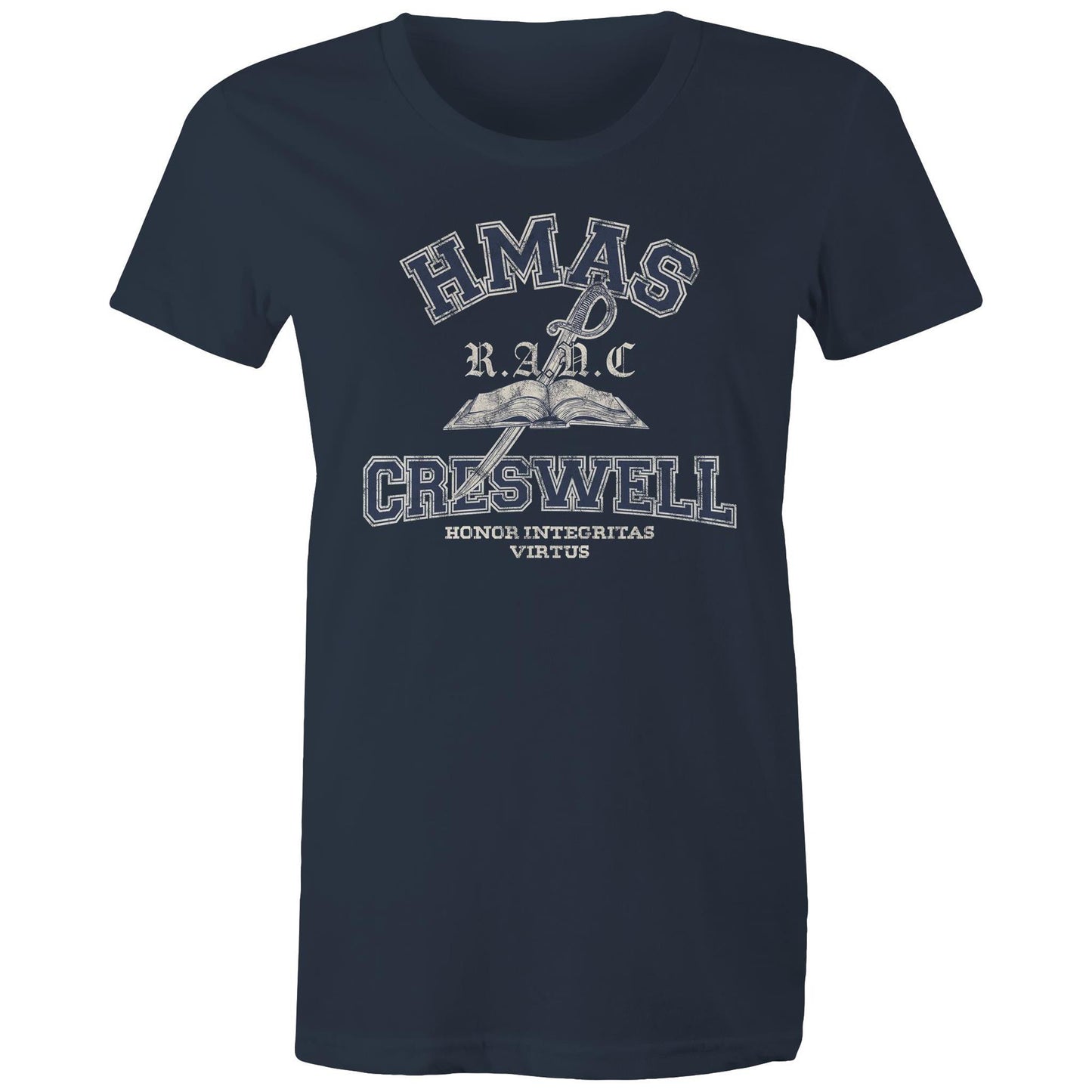 HMAS Creswell Women's T-shirt (Style Alpha, blue)
