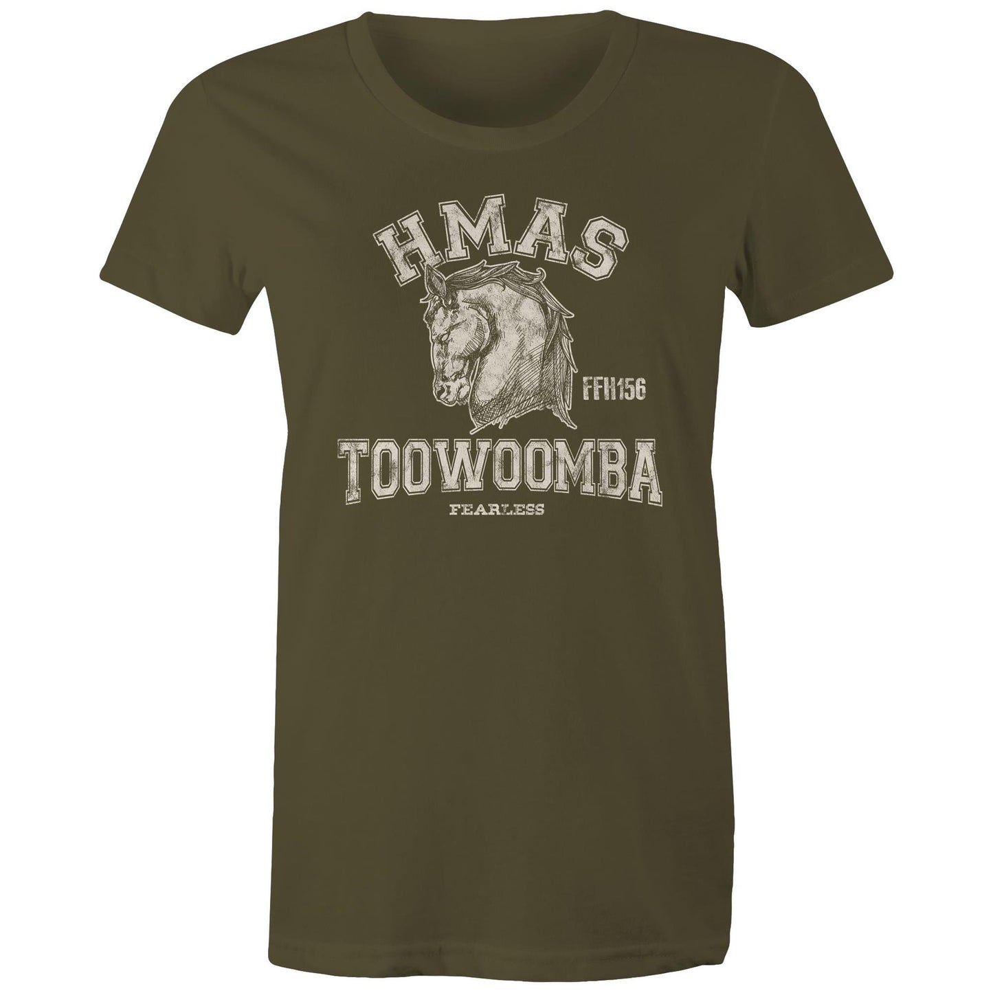 HMAS Toowoomba FFH156 Women's T-shirt (style Alpha, white)