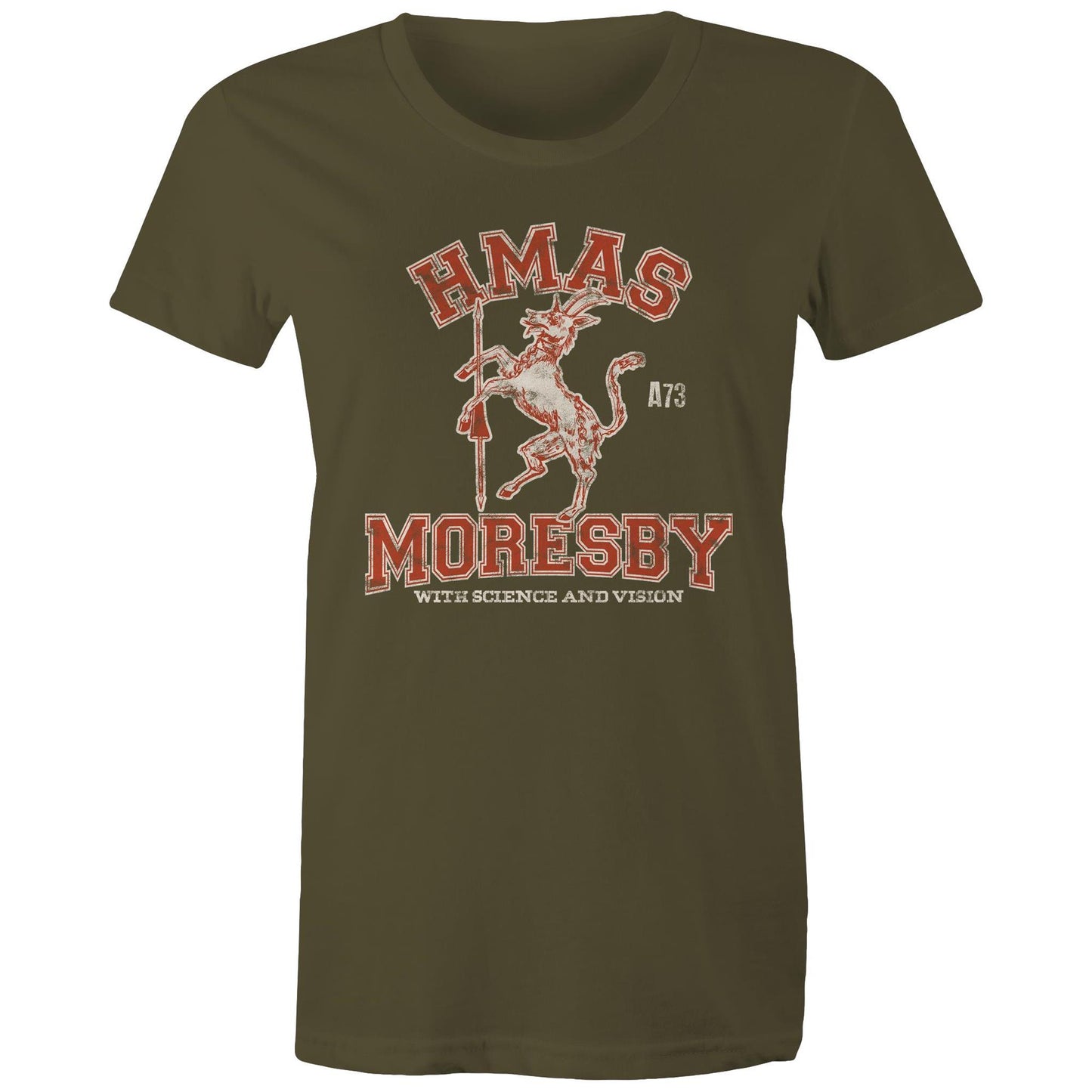 HMAS Moresby (II) A73 Women's T-shirt (style Alpha, colour)