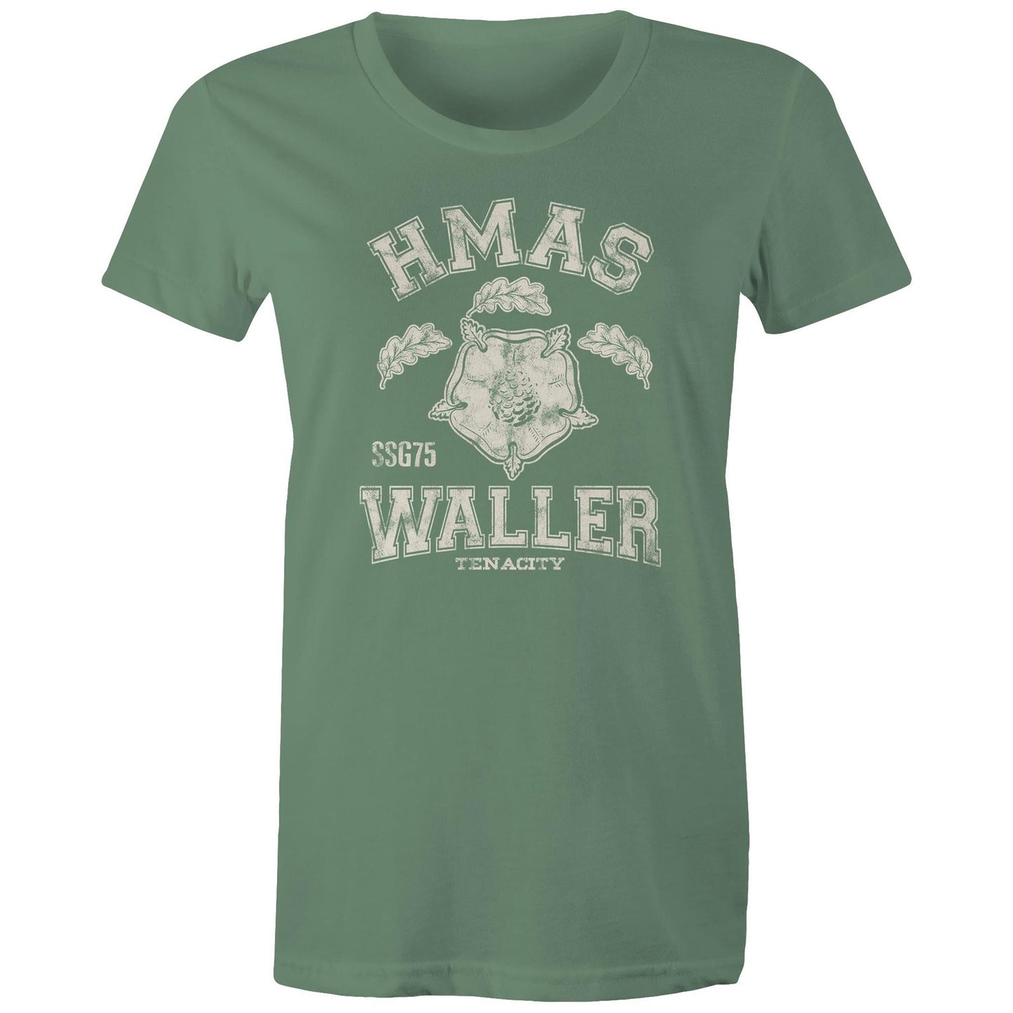 HMAS Waller SSG75 Women's T-shirt (style Alpha, white)