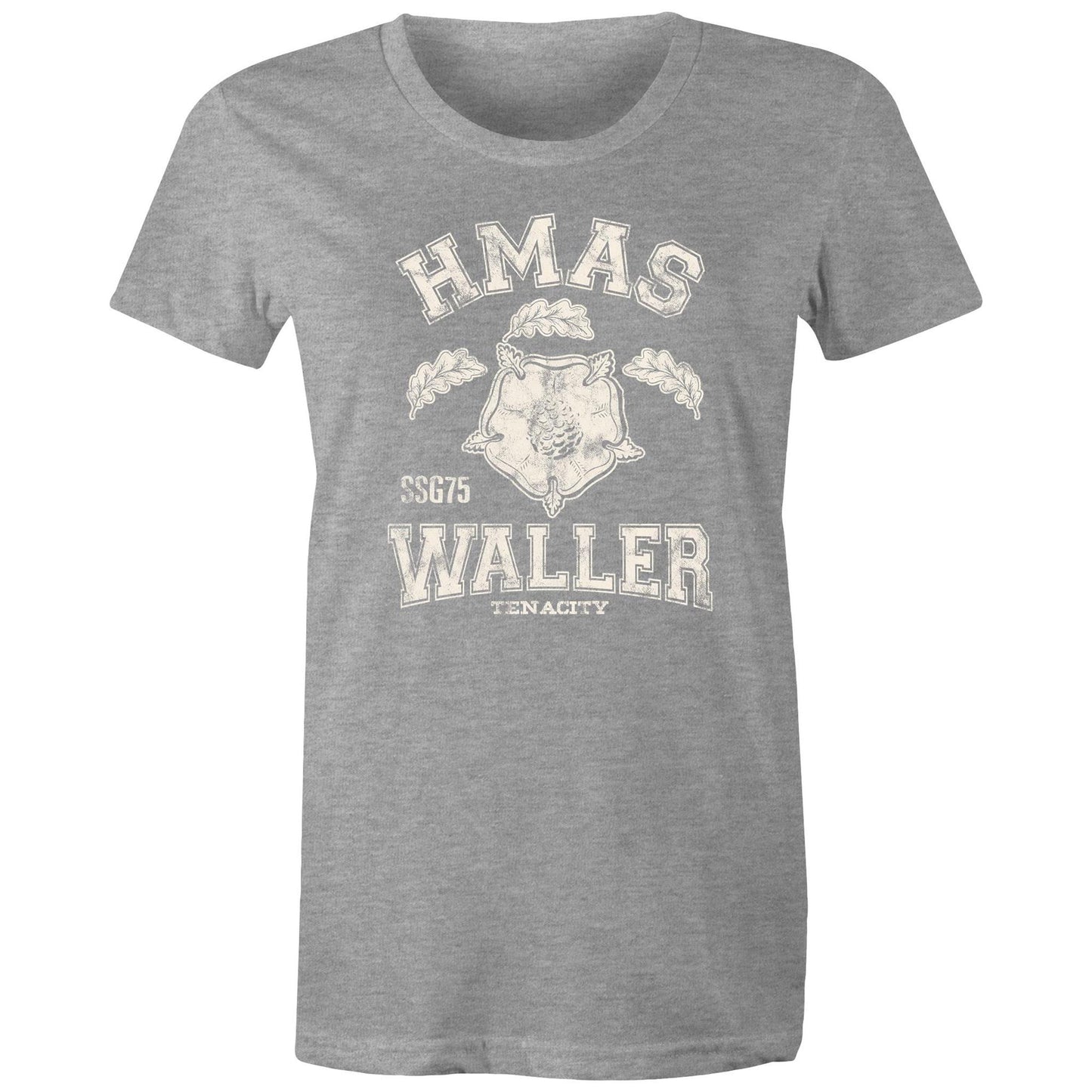 HMAS Waller SSG75 Women's T-shirt (style Alpha, white)