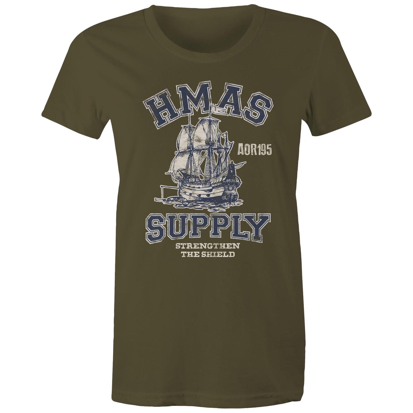 HMAS Supply AOR195 Women's T-shirt (style Alpha, blue)