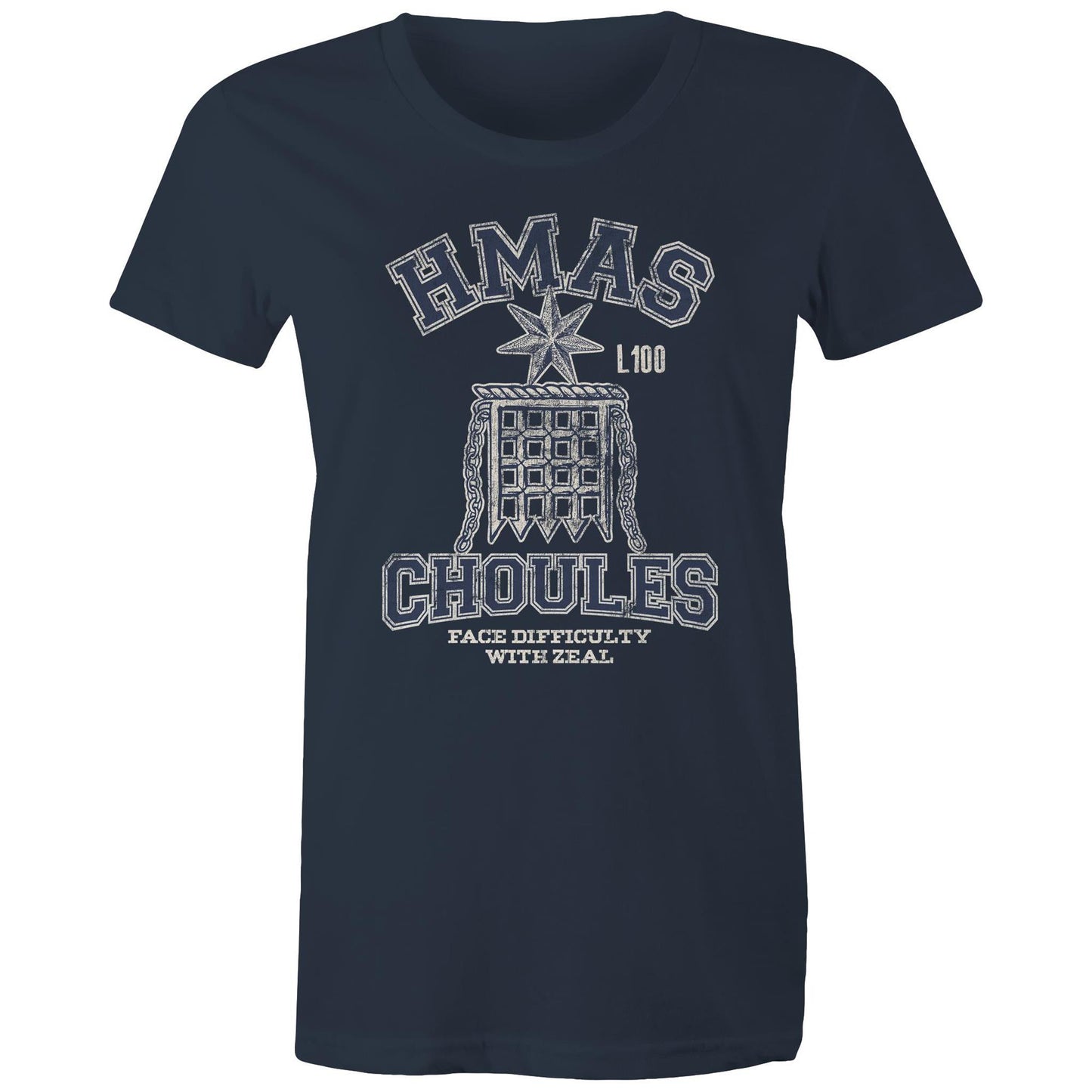 HMAS Choules L100 Women's T-shirt (style Alpha, blue)