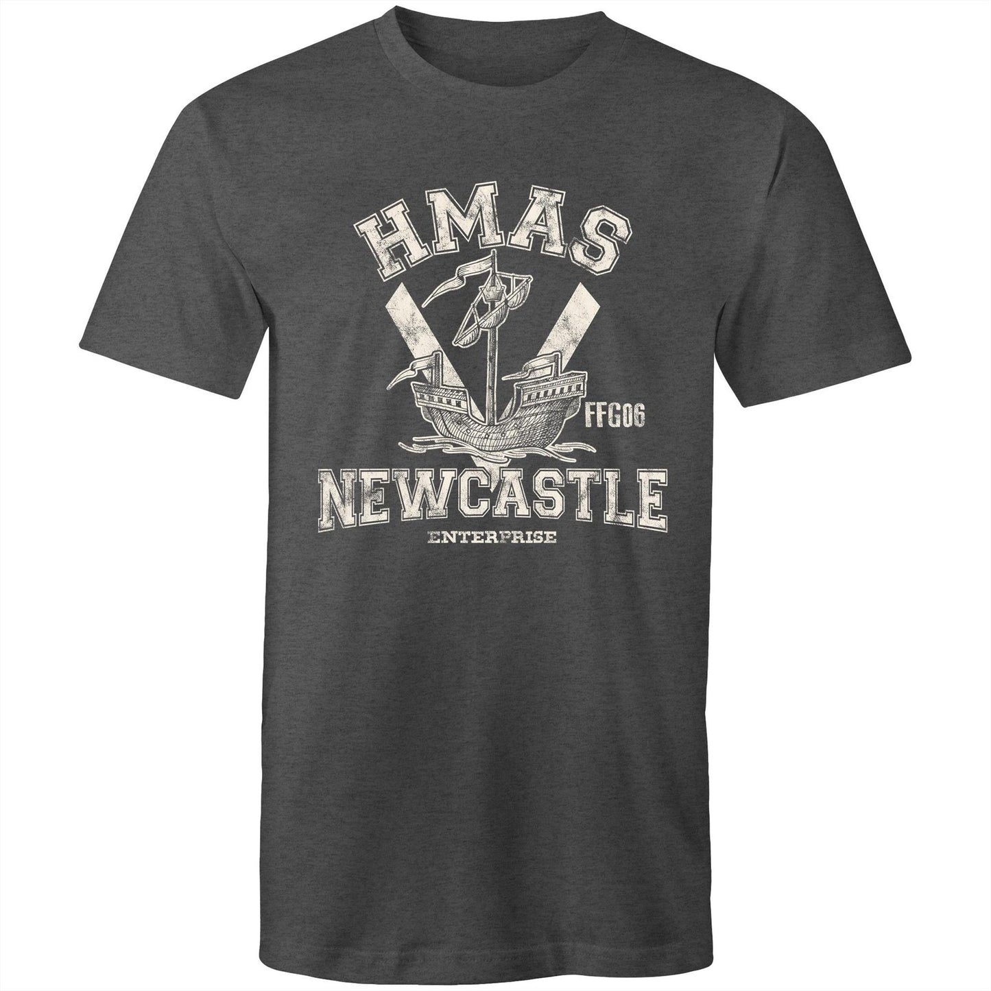 HMAS Newcastle FFG06 Men's T-shirt (style Alpha, white)
