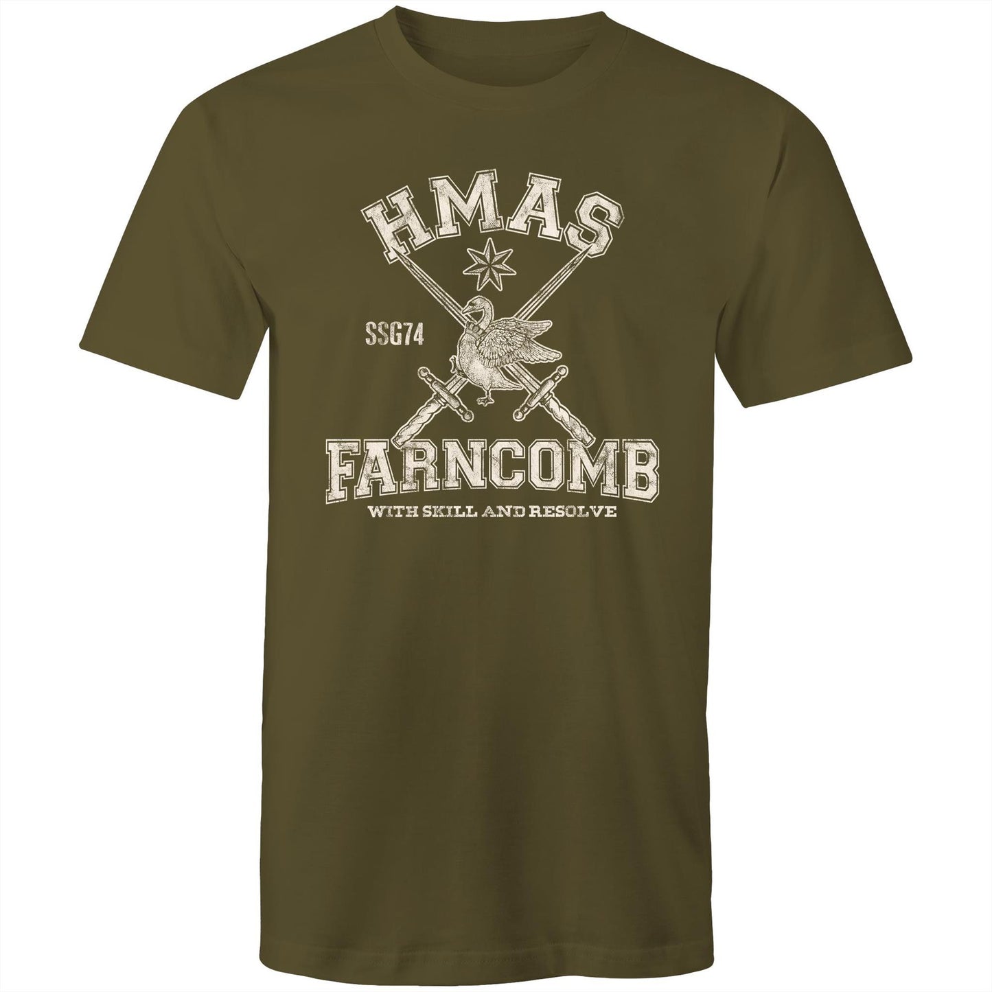 HMAS Farncomb SSG74 Men's T-shirt (style Alpha, white)