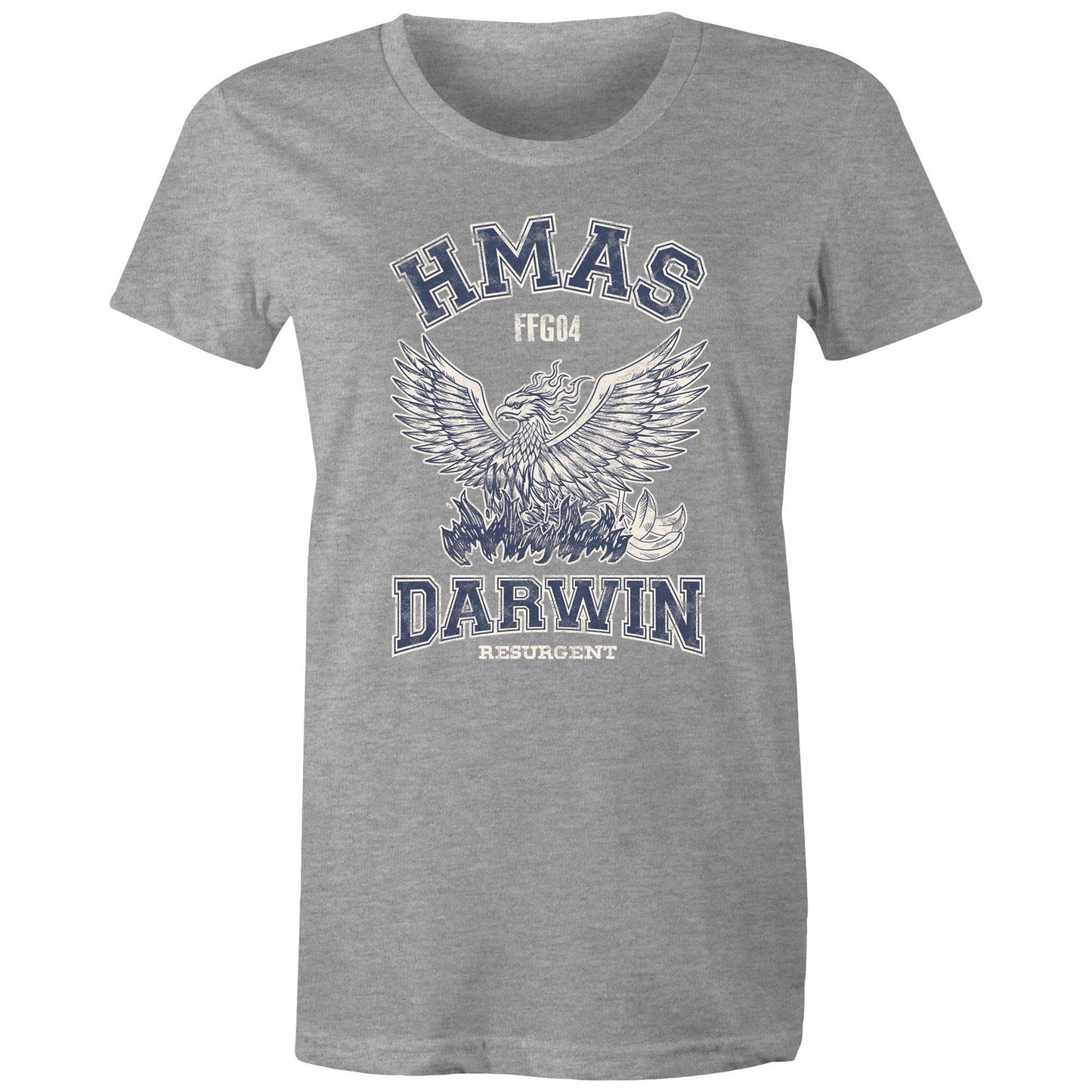 HMAS Darwin FFG04 Women's T-shirt (style Alpha, blue)