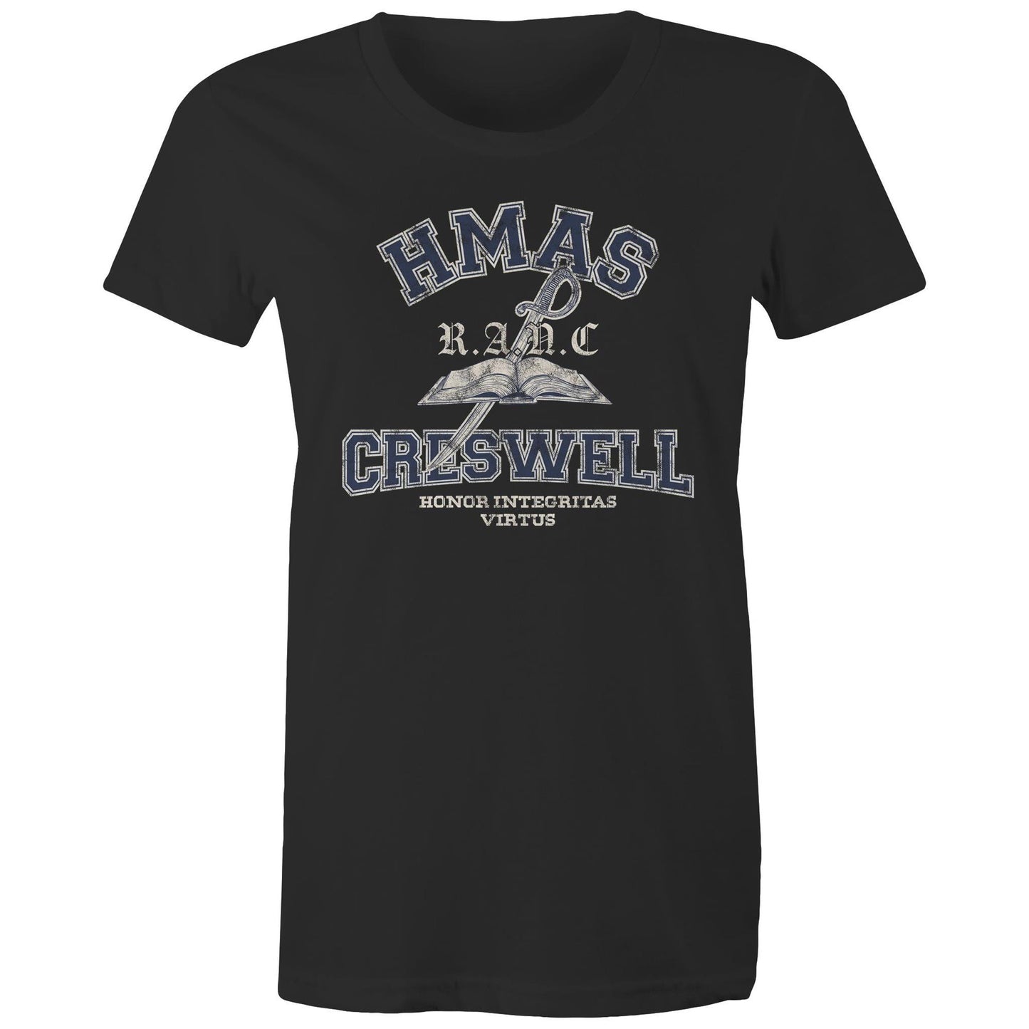 HMAS Creswell Women's T-shirt (Style Alpha, blue)