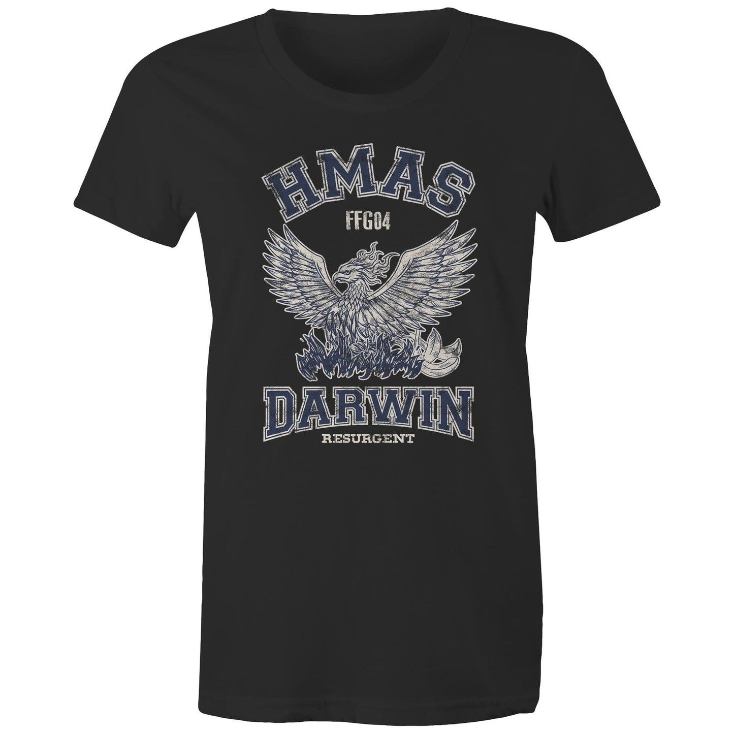 HMAS Darwin FFG04 Women's T-shirt (style Alpha, blue)