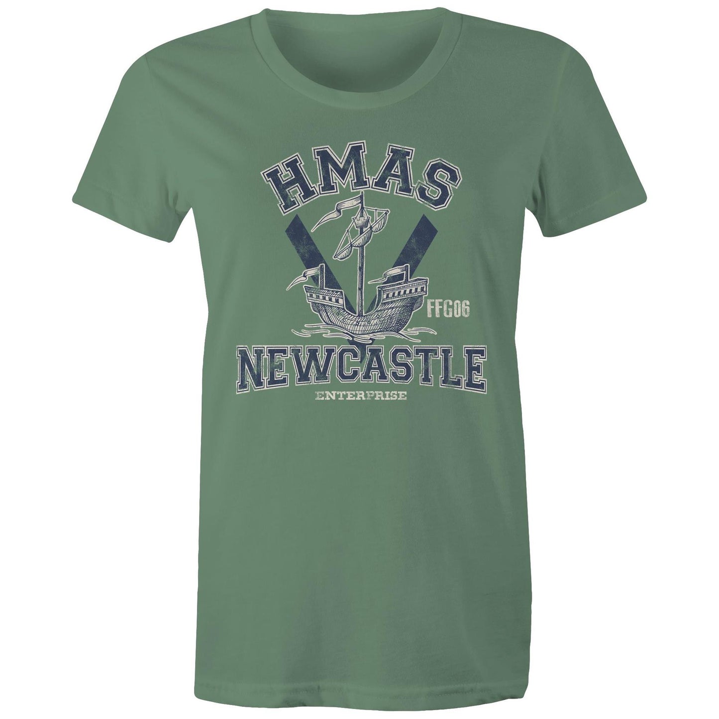 HMAS Newcastle FFG06 Women's T-shirt (style Alpha, blue)