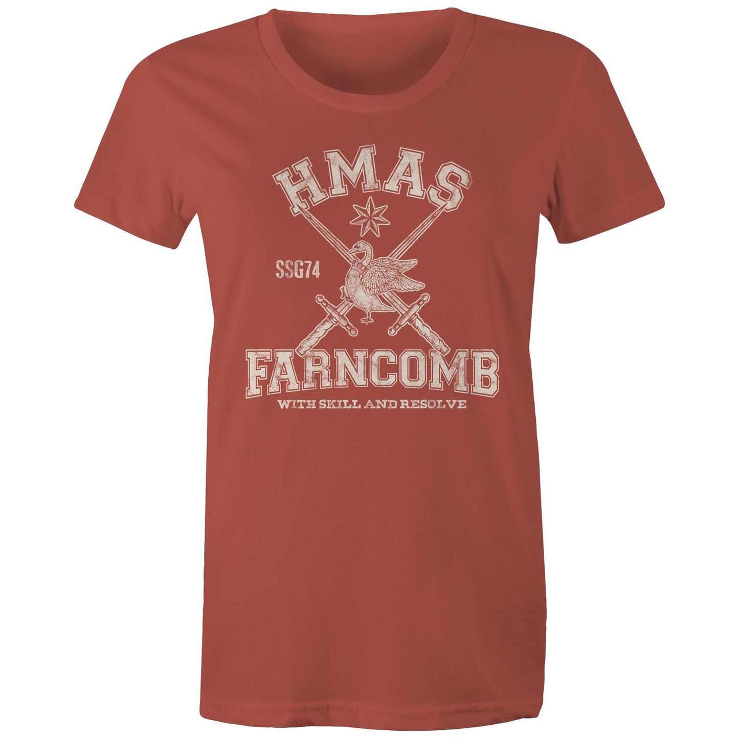 HMAS Farncomb SSG74 Women's T-shirt (style Alpha, white)