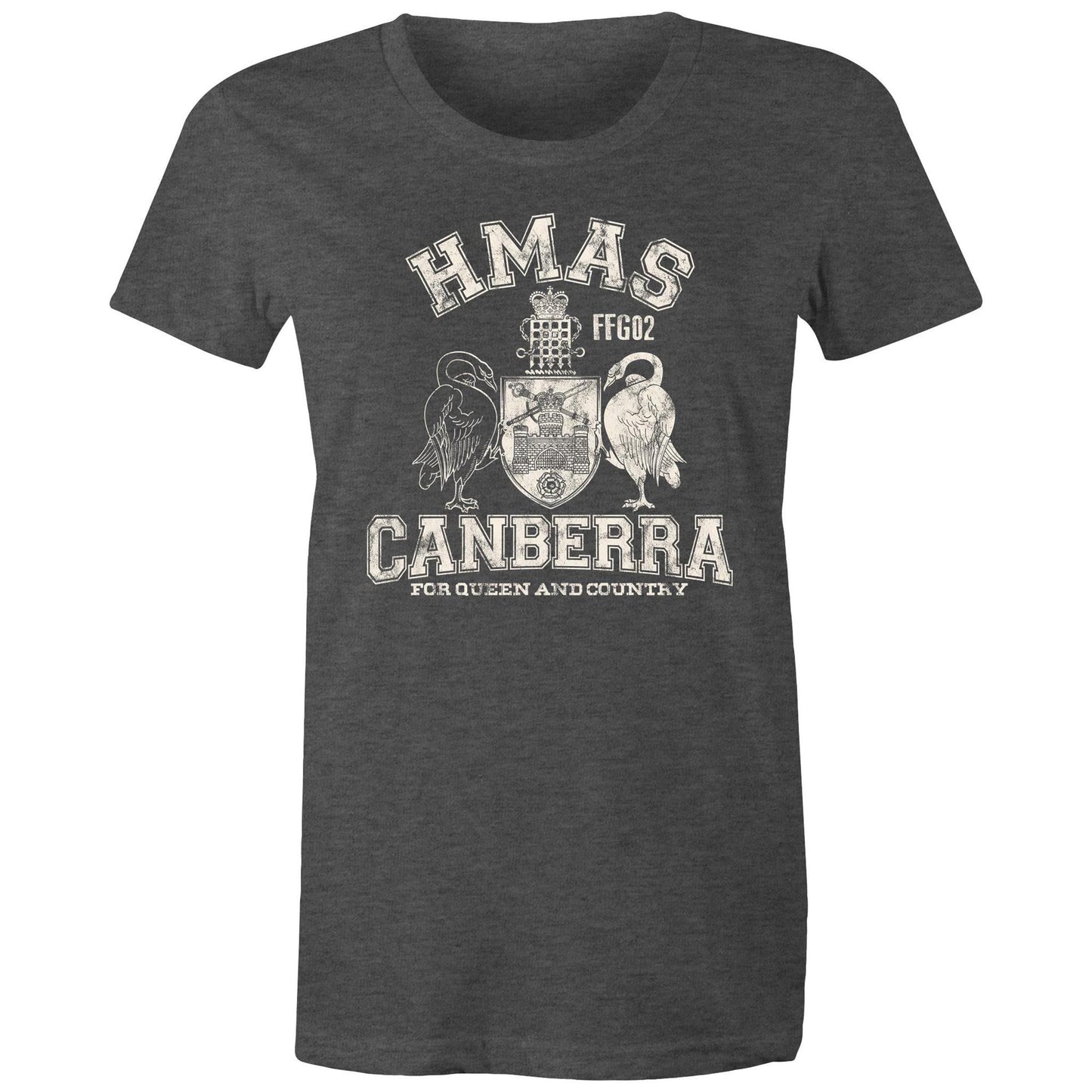 HMAS Canberra (II) FFG02 Women's T-shirt (style Alpha, white)