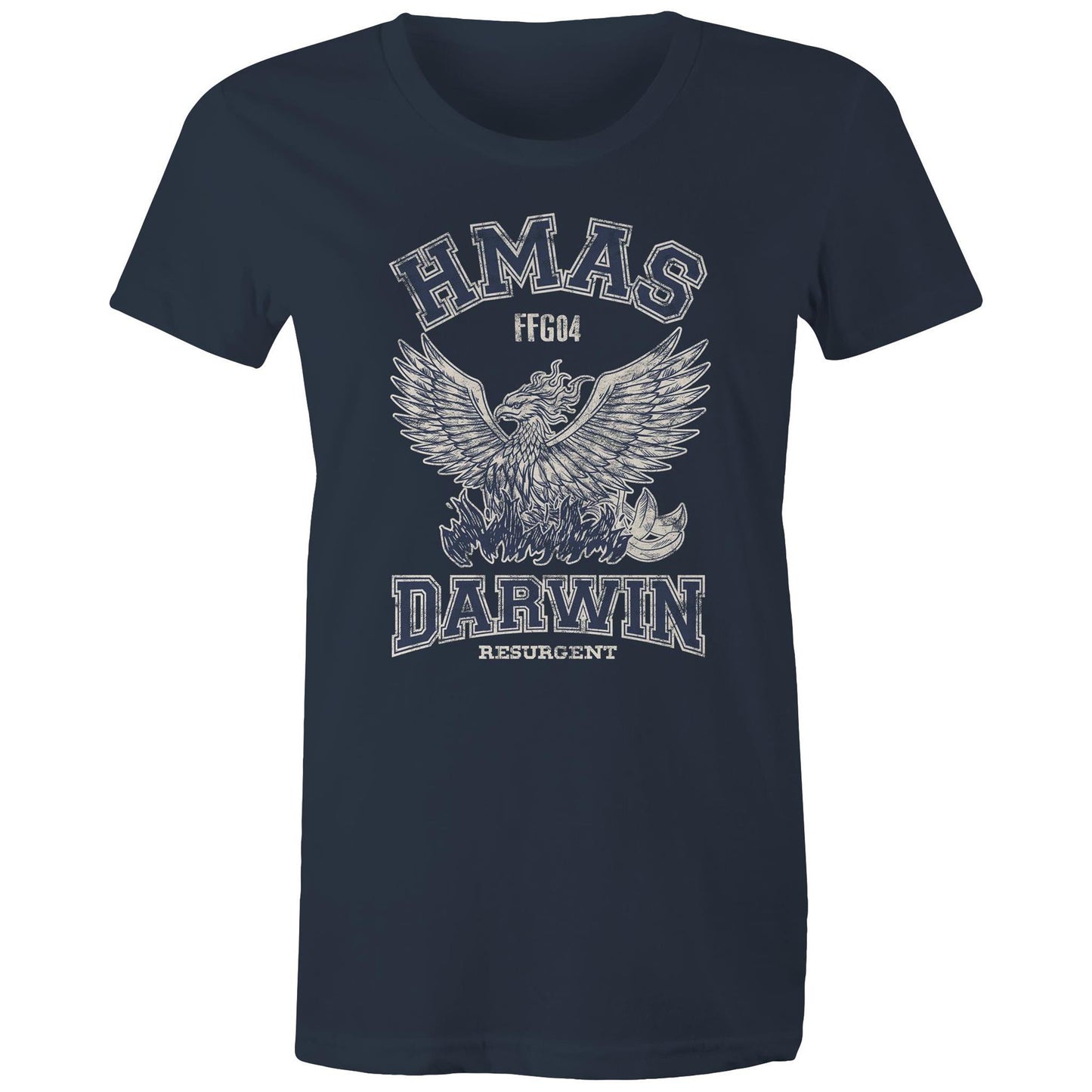 HMAS Darwin FFG04 Women's T-shirt (style Alpha, blue)