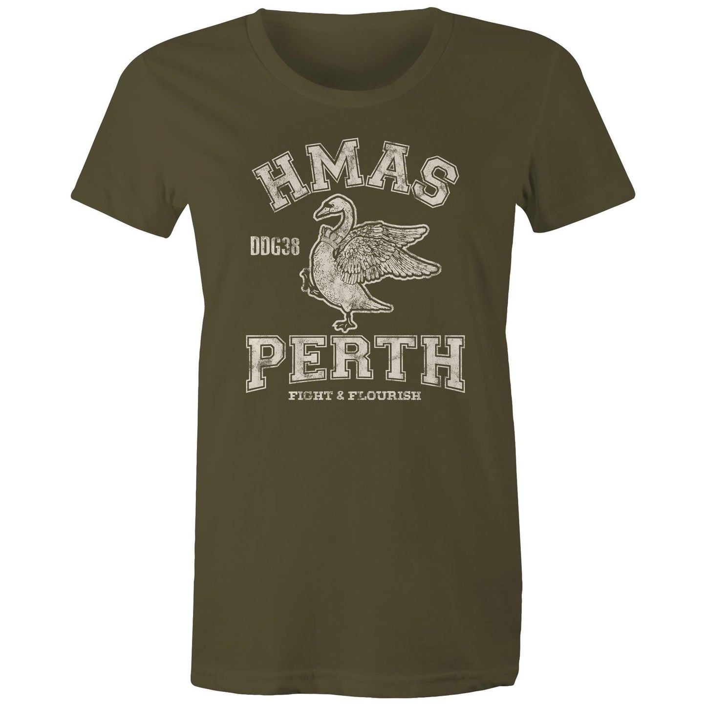 HMAS Perth (II) DDG38 Women's T-shirt (style Alpha, white)