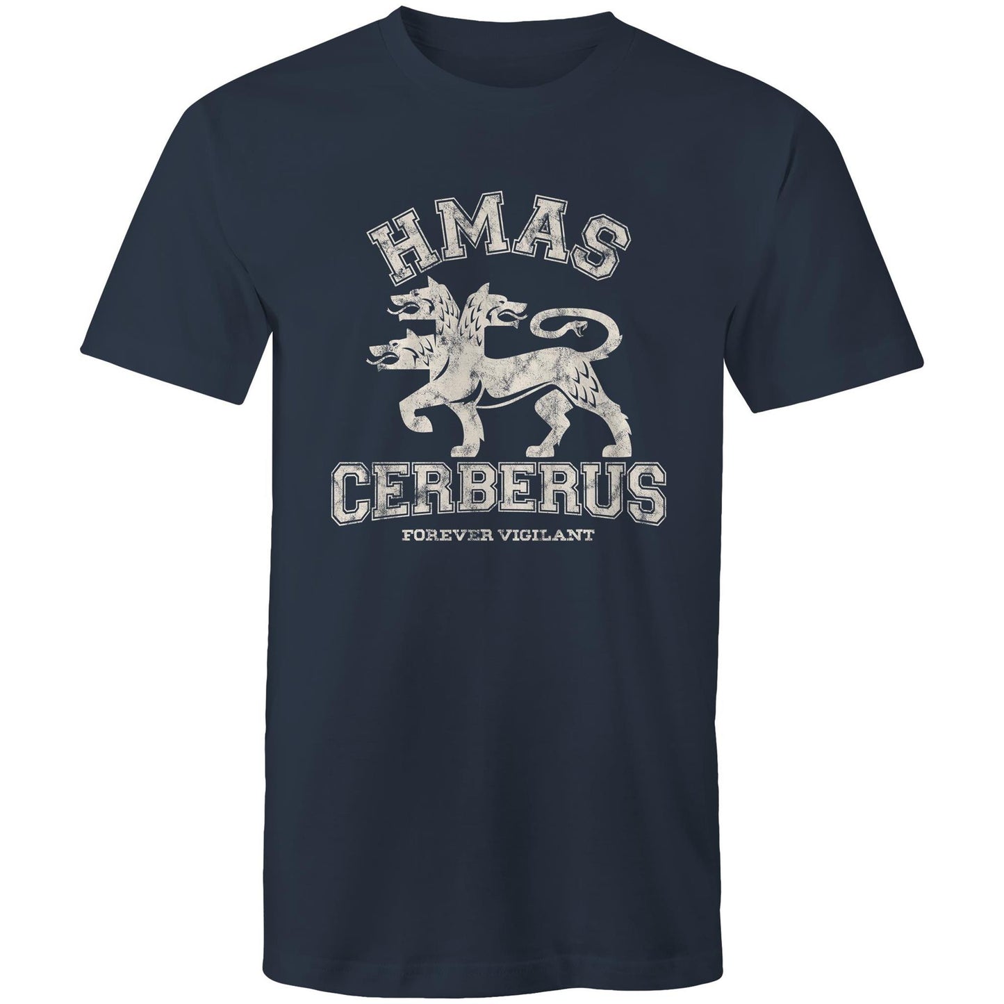 HMAS Cerberus Men's T-shirt (style Alpha, white)
