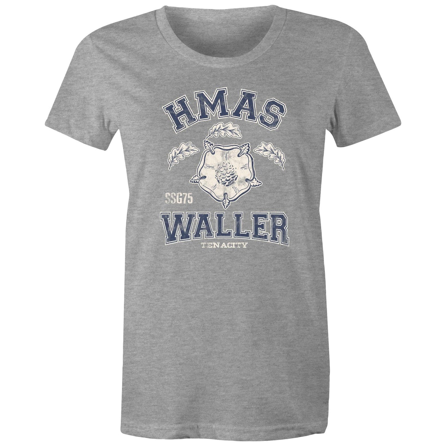 HMAS Waller SSG75 Women's T-shirt (style Alpha, blue)