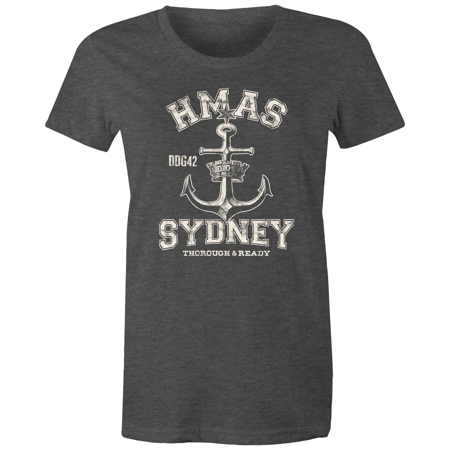 HMAS Sydney (V) DDG42 Women's T-shirt (style Alpha, white)