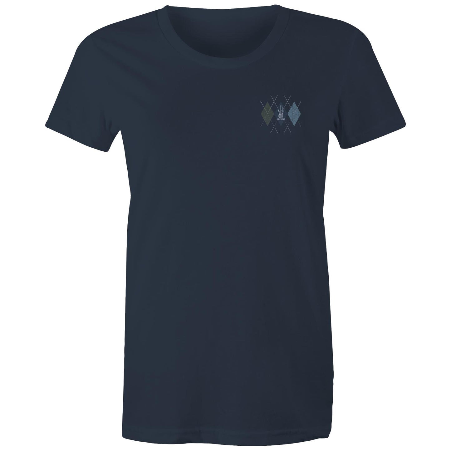 Proud Navy Girlfriend (Argyle) Women's T-shirt
