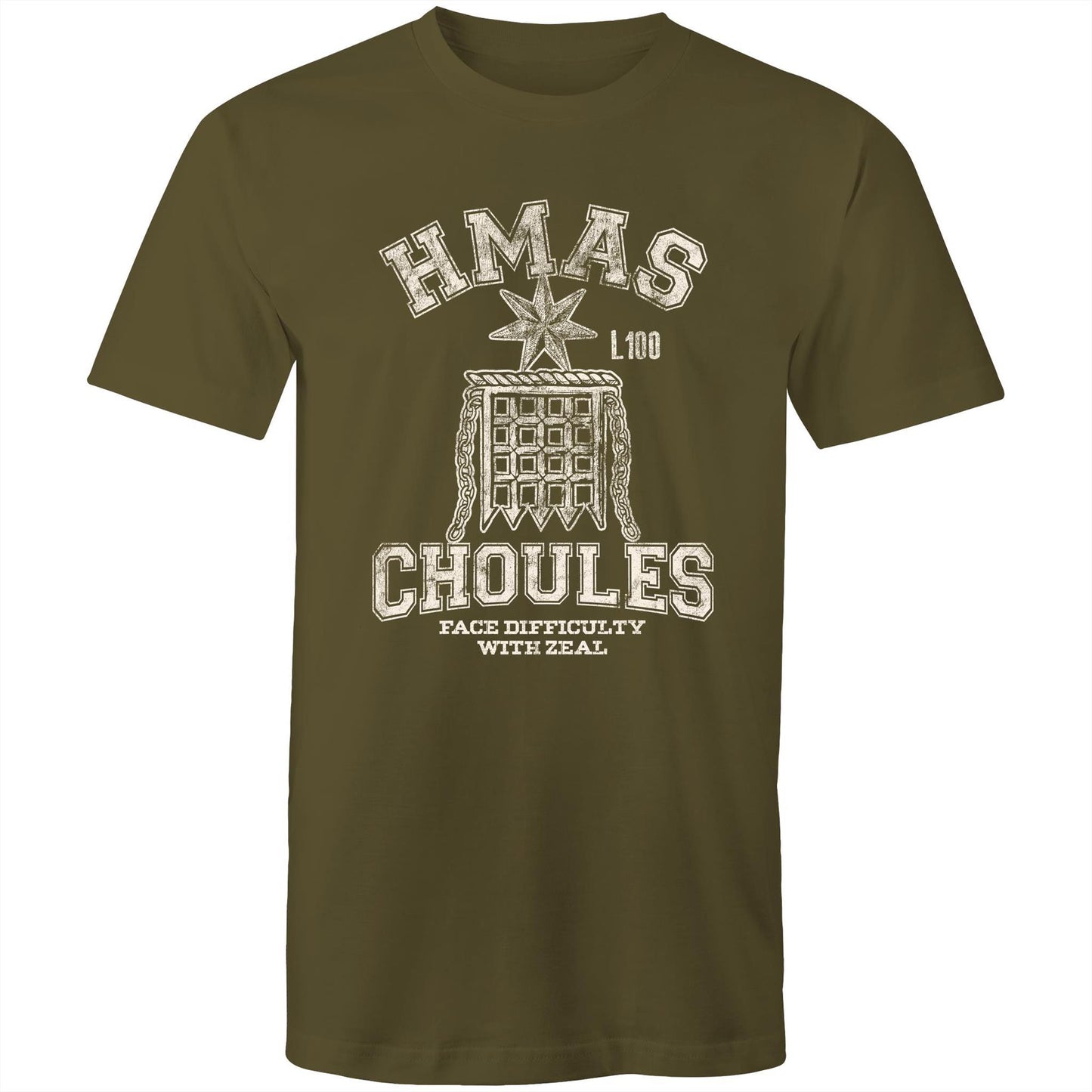 HMAS Choules L100 Men's T-shirt (style Alpha, white)