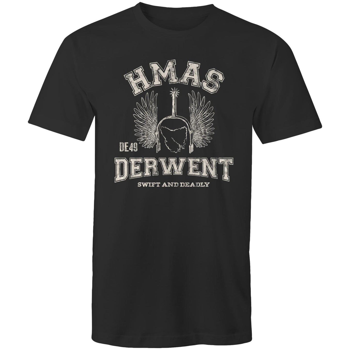 HMAS Derwent DE49 Men's T-shirt (style Alpha, white)