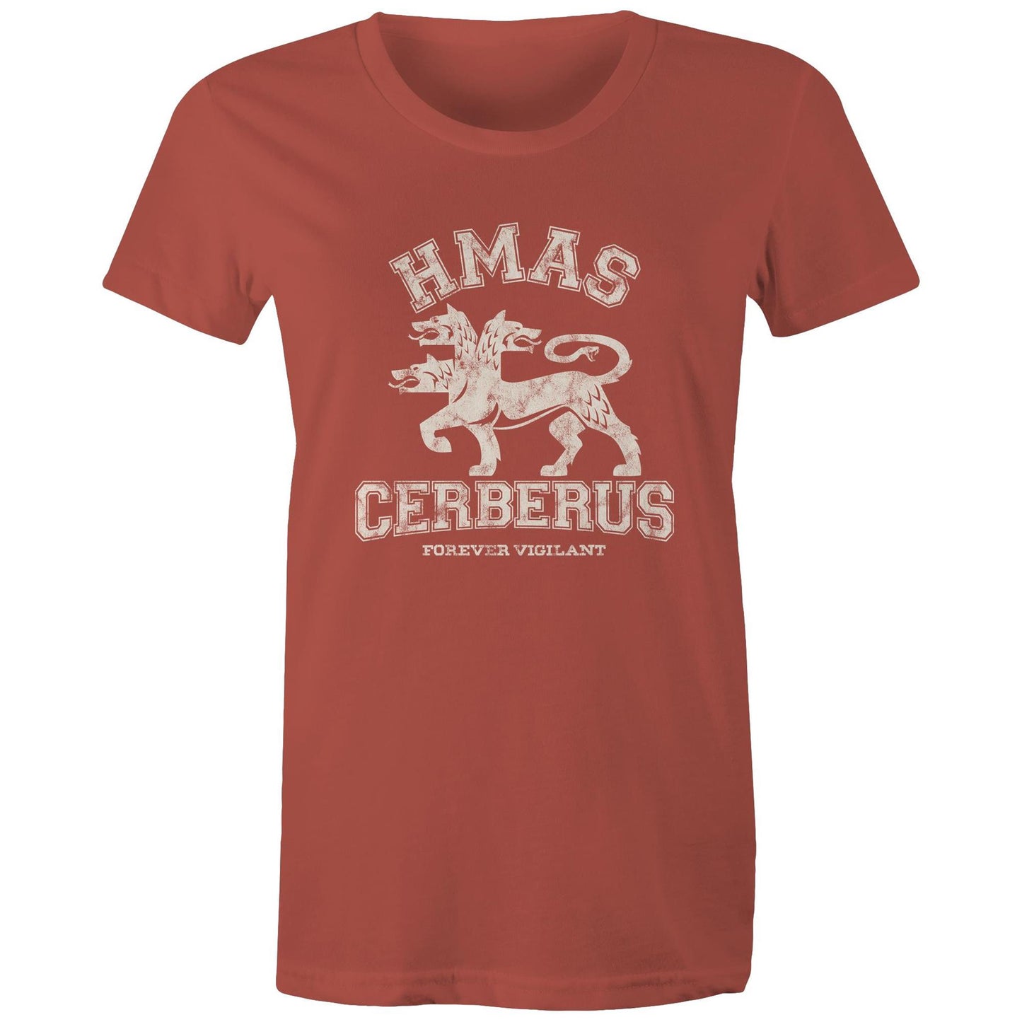 HMAS Cerberus Women's T-shirt (style Alpha, white)